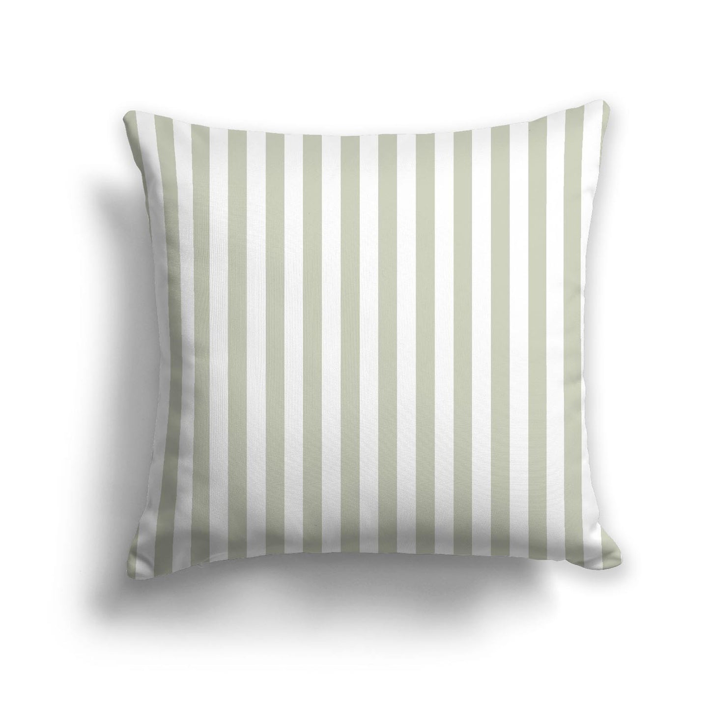 White Spun Polyester Throw Pillow with Pale Green Bars on Front 26 x 26 inches / 66 x 66 cm
