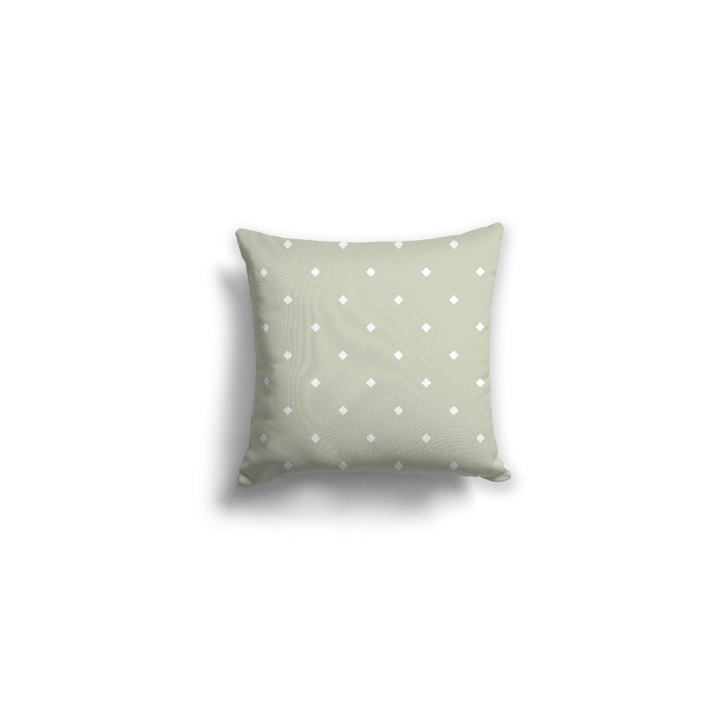 Pale Green Spun Polyester Throw Pillow with White Diamonds on Front 14 x 14 inches / 36 x 36 cm