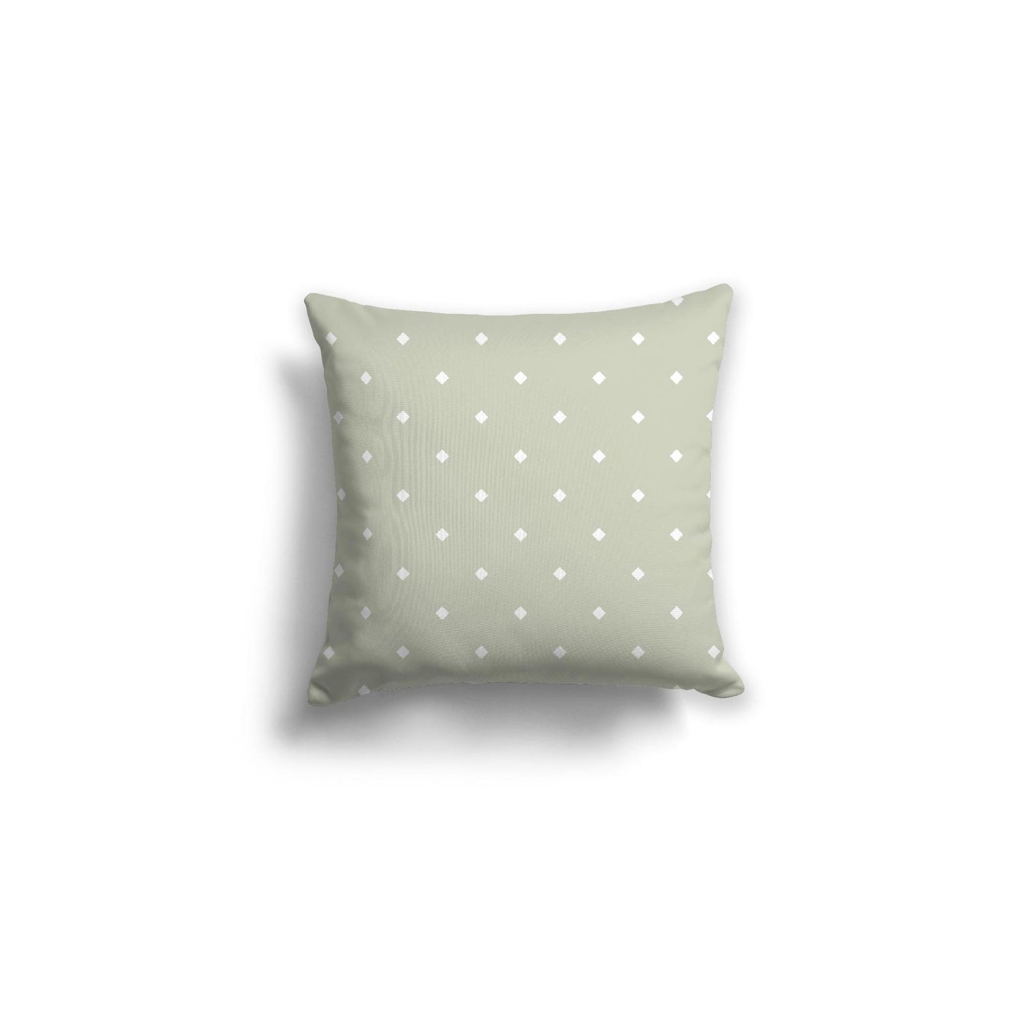 Pale Green Spun Polyester Throw Pillow with White Diamonds on Front 16 x 16 inches / 41 x 41 cm