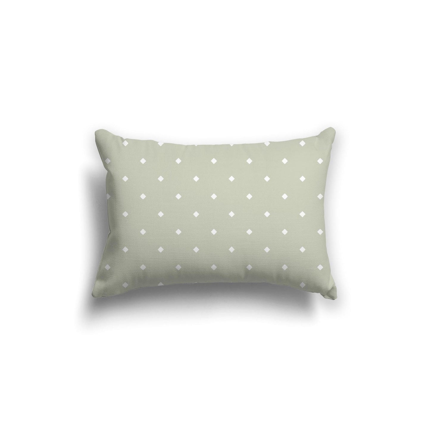 Pale Green Spun Polyester Throw Pillow with White Diamonds on Front 20 x 14 inches / 51 x 36 cm