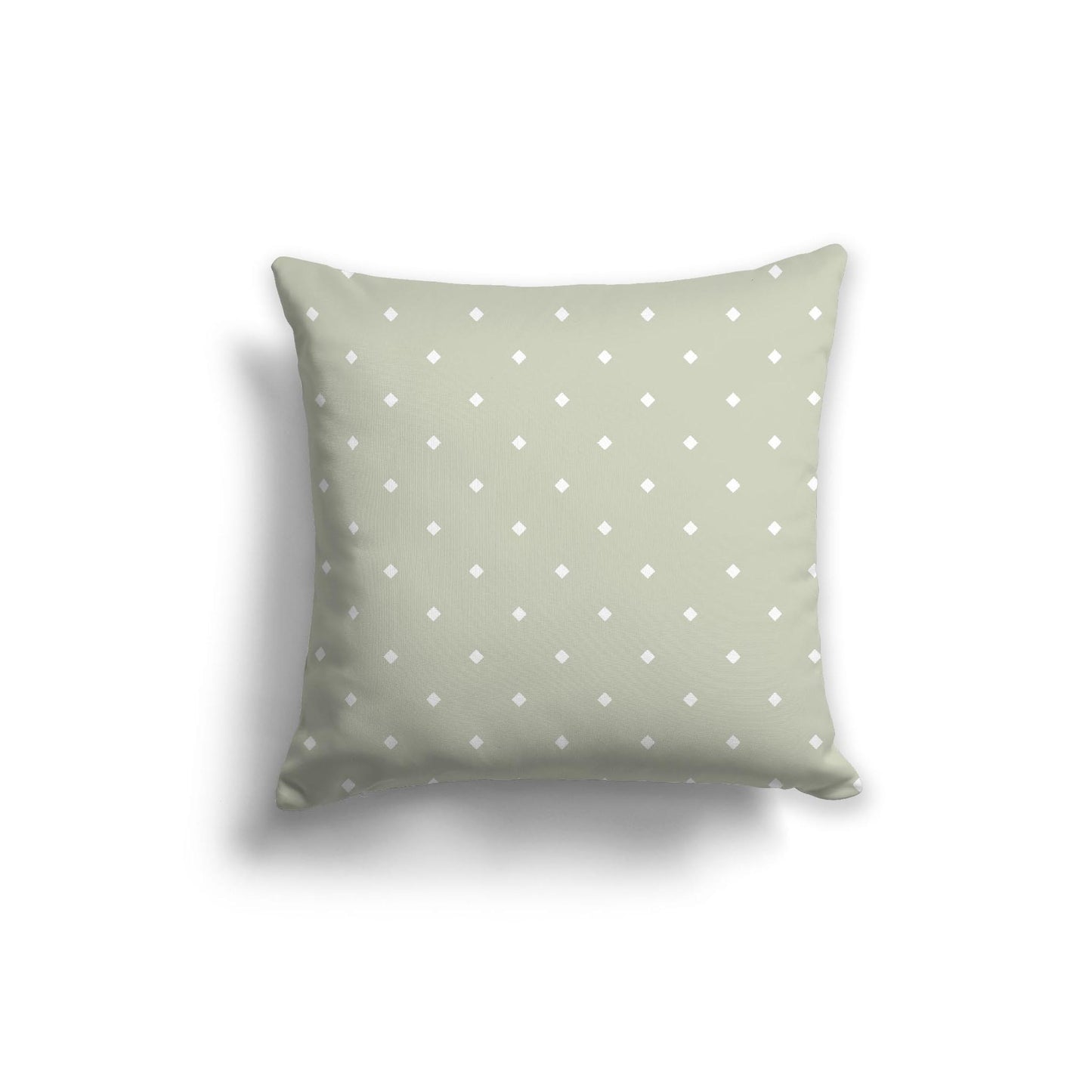 Pale Green Spun Polyester Throw Pillow with White Diamonds on Front 20 x 20 inches / 51 x 51 cm