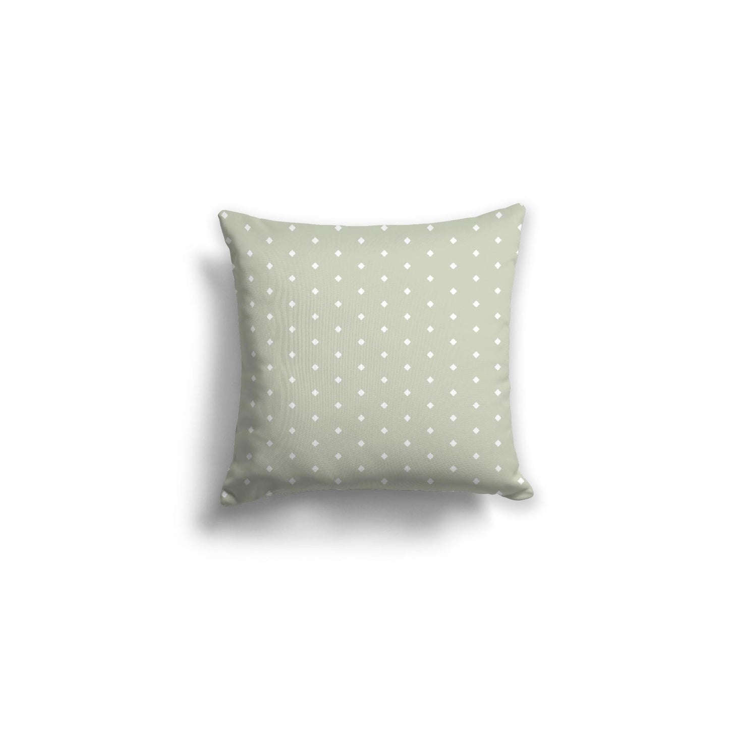 Pale Green Spun Polyester Throw Pillow with Fine White Diamonds on Front 16 x 16 inches / 41 x 41 cm