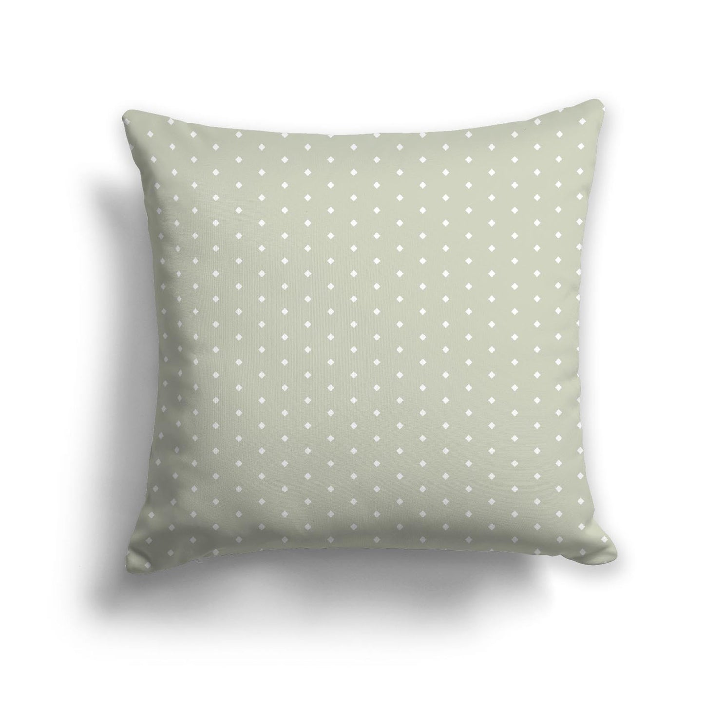 Pale Green Spun Polyester Throw Pillow with Fine White Diamonds on Front | 26 x 26 inches