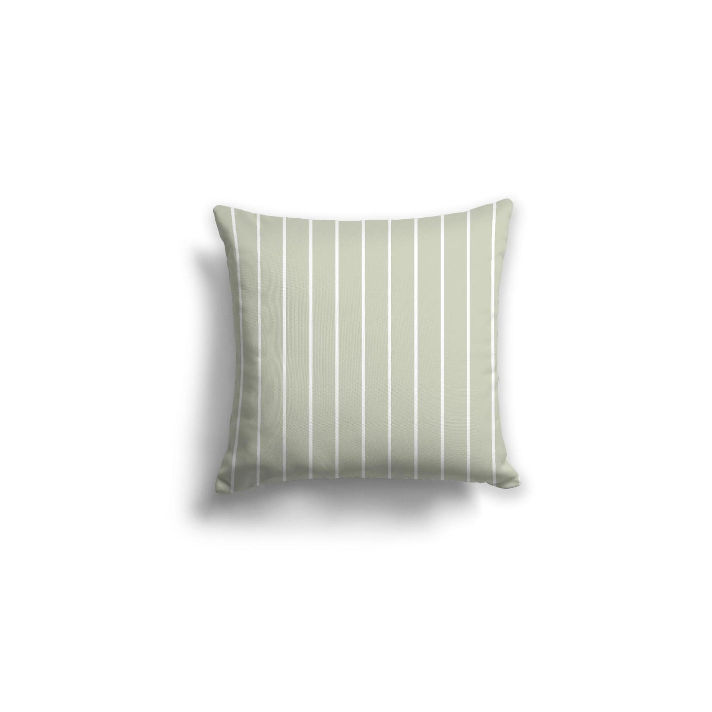 Pale Green Spun Polyester Throw Pillow with Fine White Stripes on Front 16 x 16 inches / 41 x 41 cm