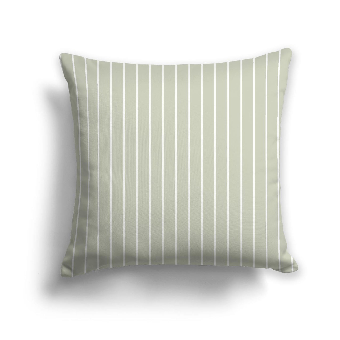 Pale Green Spun Polyester Throw Pillow with Fine White Stripes on Front | 26 x 26 inches