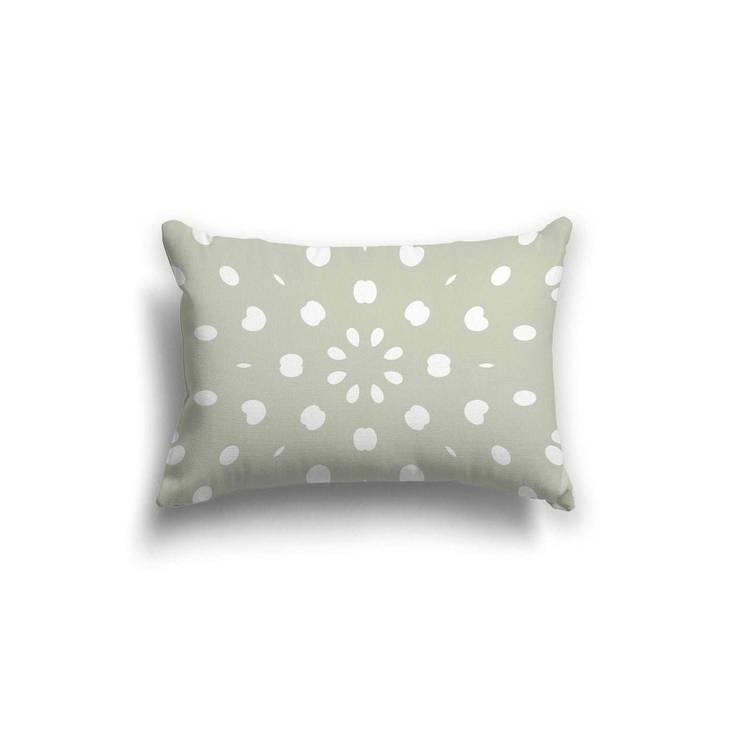 Pale Green Spun Polyester Throw Pillow with White Burst Pattern on Front 20 x 14 inches / 51 x 36 cm