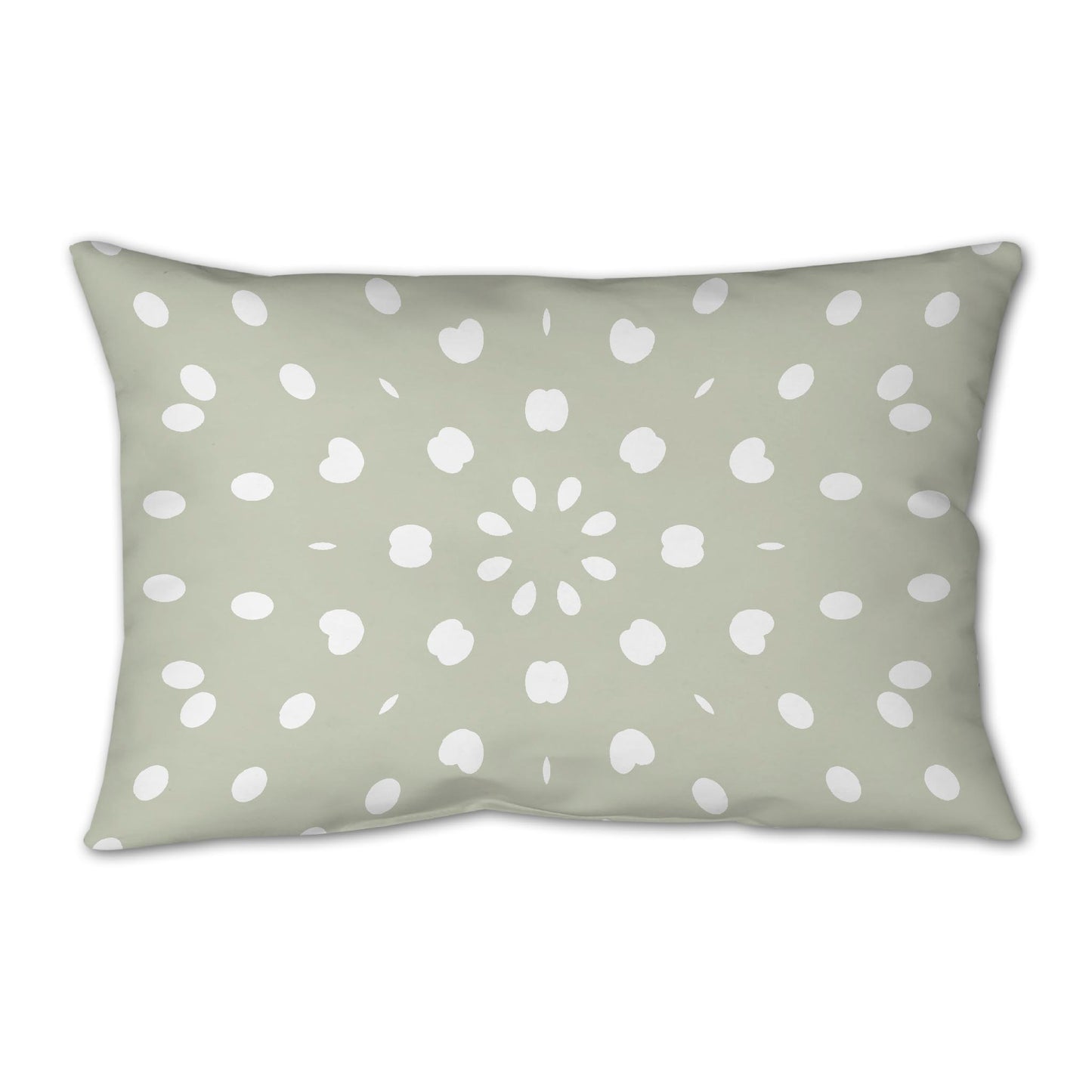 Pale Green Spun Polyester Throw Pillow with White Burst Pattern on Front 25 x 18 inches / 63.5 x 66 cm
