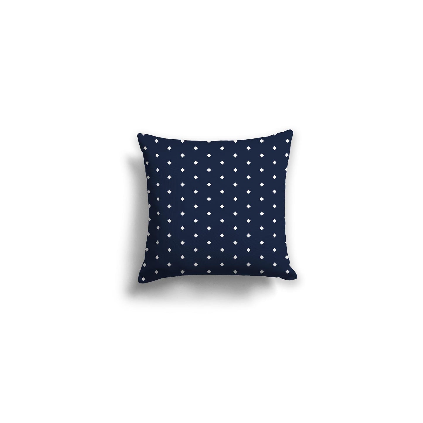 Navy Blue Spun Polyester Throw Pillow with Fine White Diamonds on Front 14 x 14 inches / 36 x 36 cm