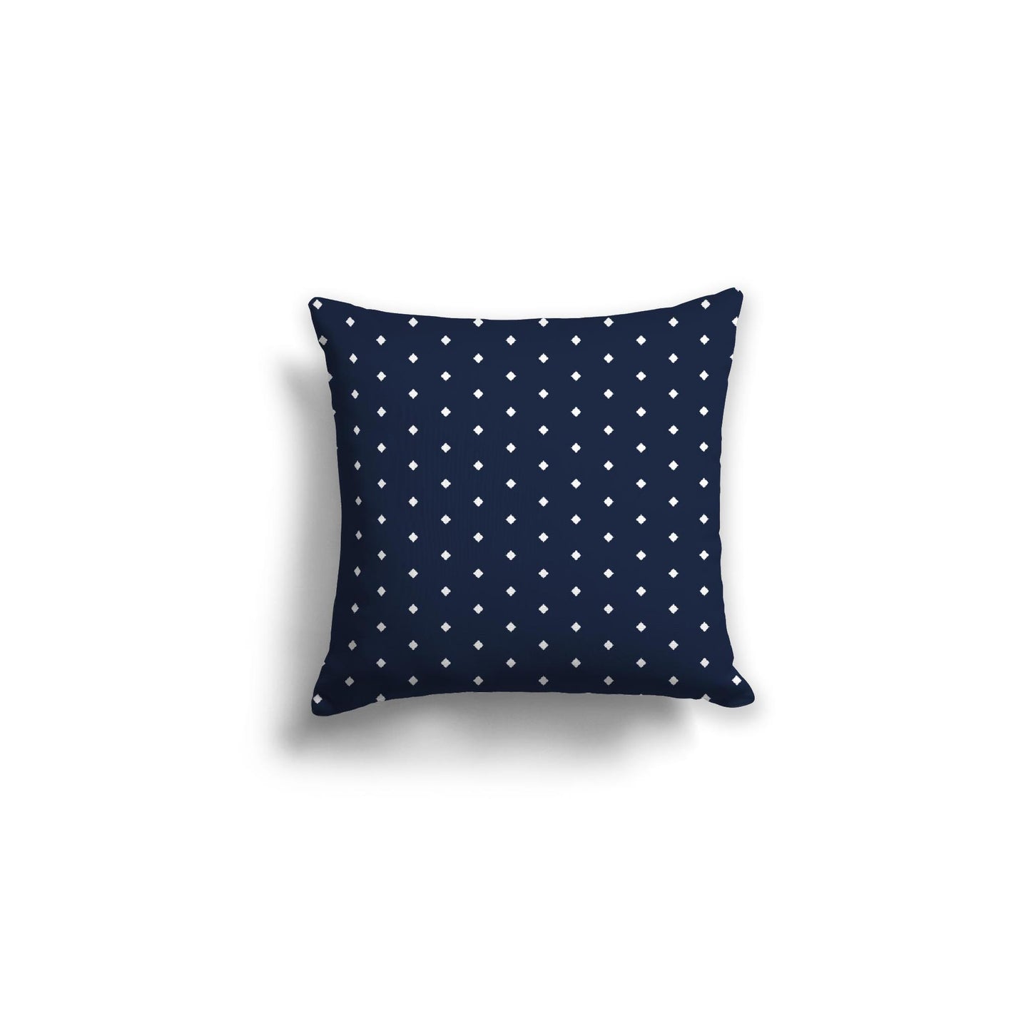 Navy Blue Spun Polyester Throw Pillow with Fine White Diamonds on Front 16 x 16 inches / 41 x 41 cm