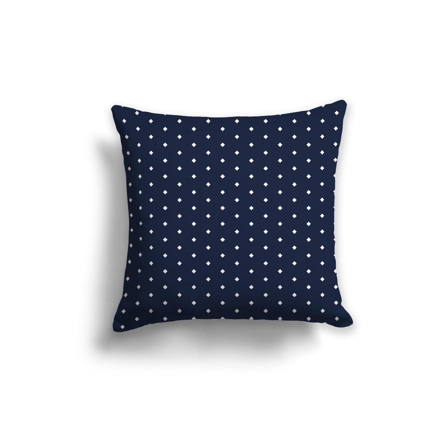 Navy Blue Spun Polyester Throw Pillow with Fine White Diamonds on Front 20 x 20 inches / 51 x 51 cm