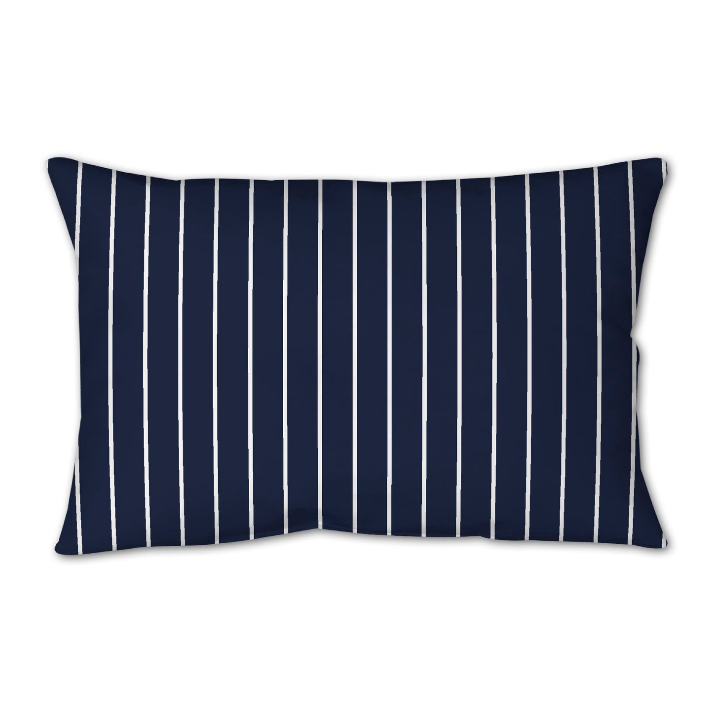 Navy Blue Spun Polyester Throw Pillow with Fine White Stripes on Front 25 x 18 inches / 63.5 x 66 cm