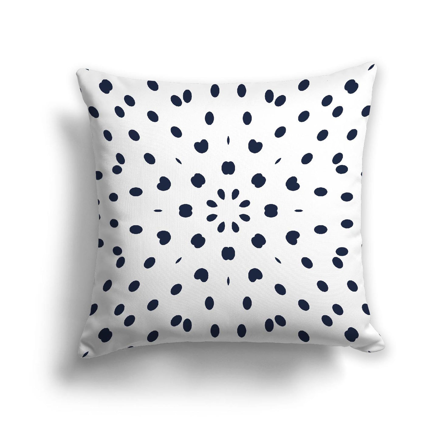White Spun Polyester Throw Pillow with Navy Blue Burst Pattern on Front 26 x 26 inches / 66 x 66 cm