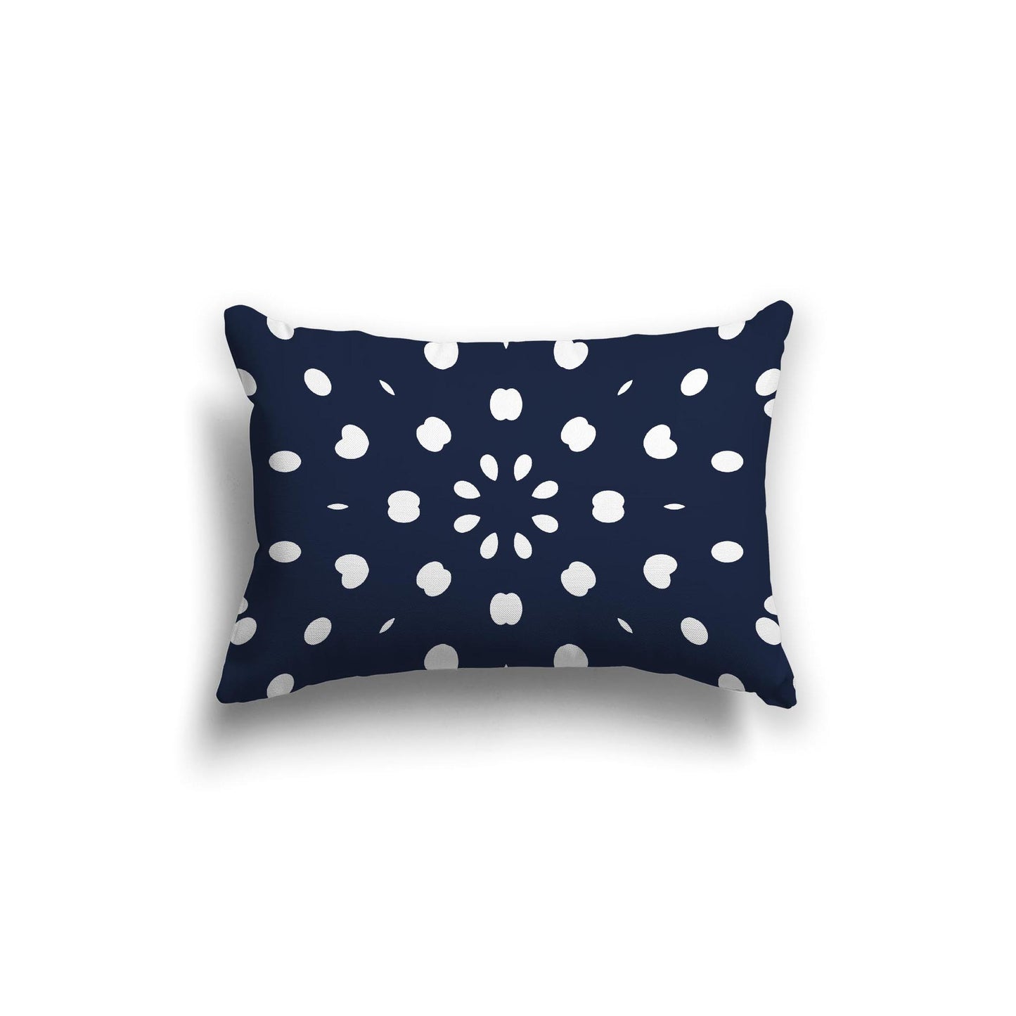 Navy Blue Spun Polyester Throw Pillow with White Burst Pattern on Front 20 x 14 inches / 51 x 36 cm
