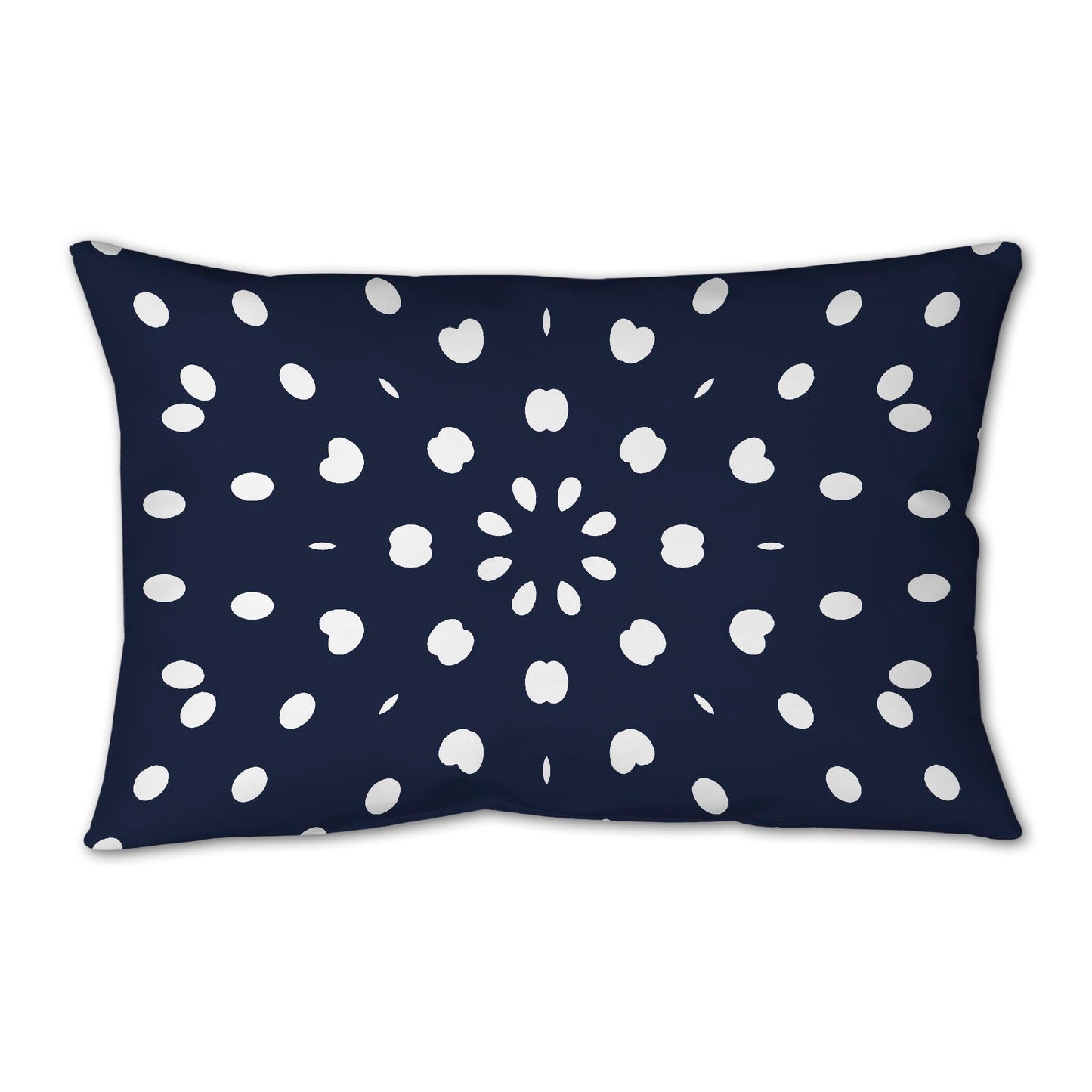 Navy Blue Spun Polyester Throw Pillow with White Burst Pattern on Front 25 x 18 inches / 63.5 x 66 cm