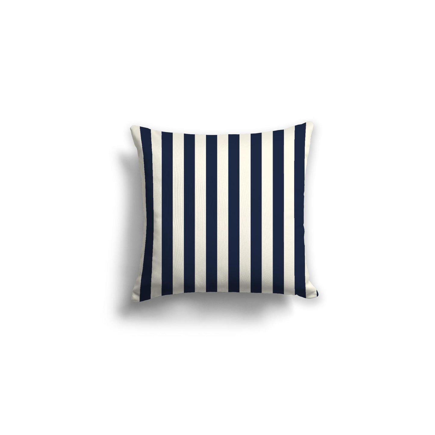 Pale Cream Spun Polyester Throw Pillow with Navy Blue Bars on Front 16 x 16 inches / 41 x 41 cm