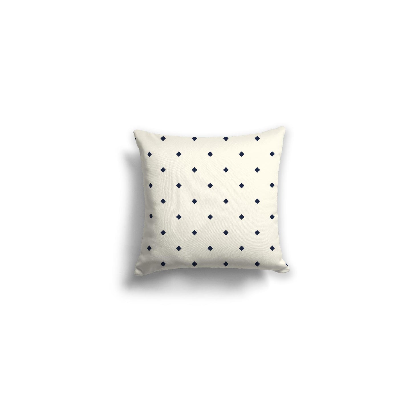 Pale Cream Spun Polyester Throw Pillow with Navy Blue Diamonds on Front 14 x 14 inches / 36 x 36 cm
