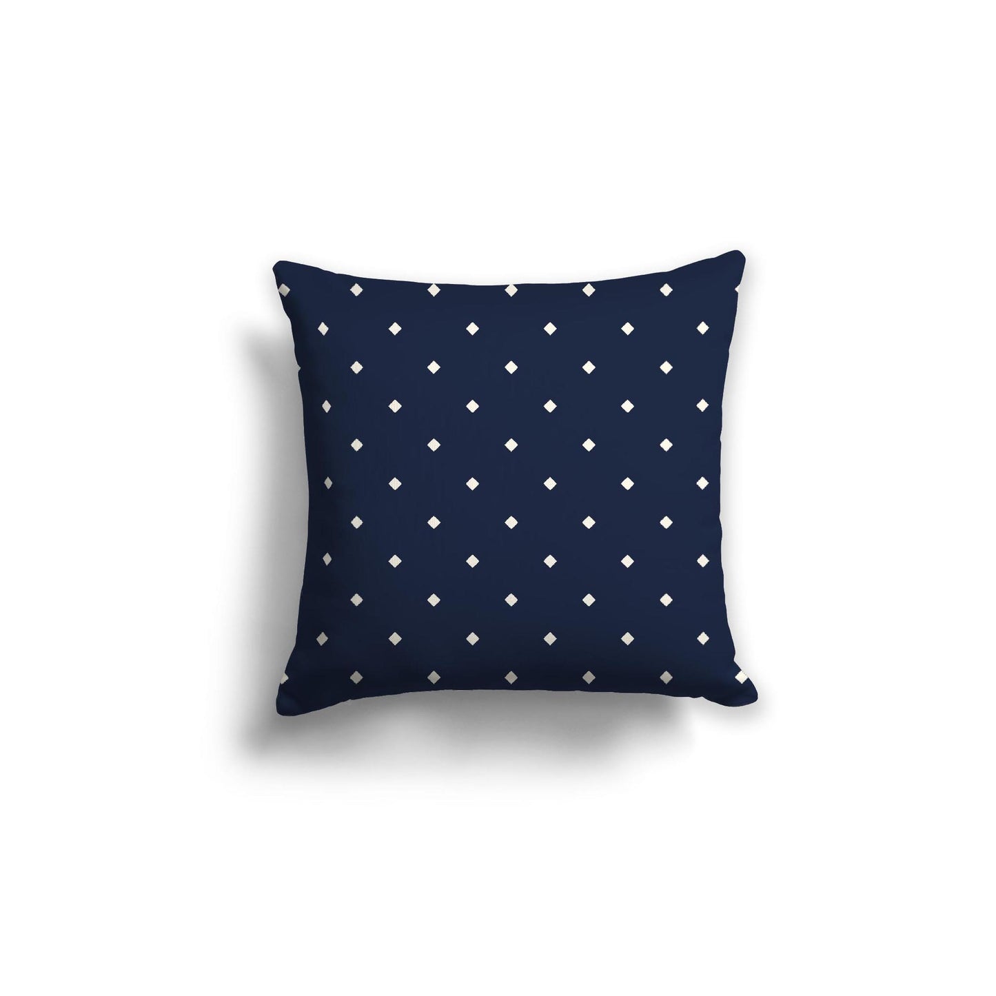 Navy Blue Spun Polyester Throw Pillow with Pale Cream Diamonds on Front 18 x 18 inches / 46 x 46 cm