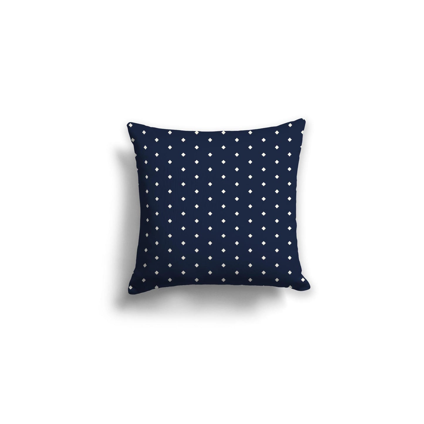 Navy Blue Spun Polyester Throw Pillow with Fine Pale Cream Diamonds on Front 16 x 16 inches / 41 x 41 cm