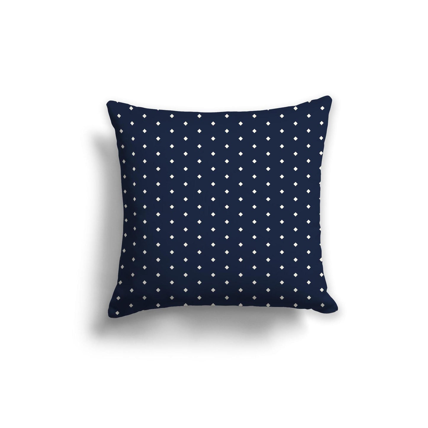 Navy Blue Spun Polyester Throw Pillow with Fine Pale Cream Diamonds on Front 20 x 20 inches / 51 x 51 cm