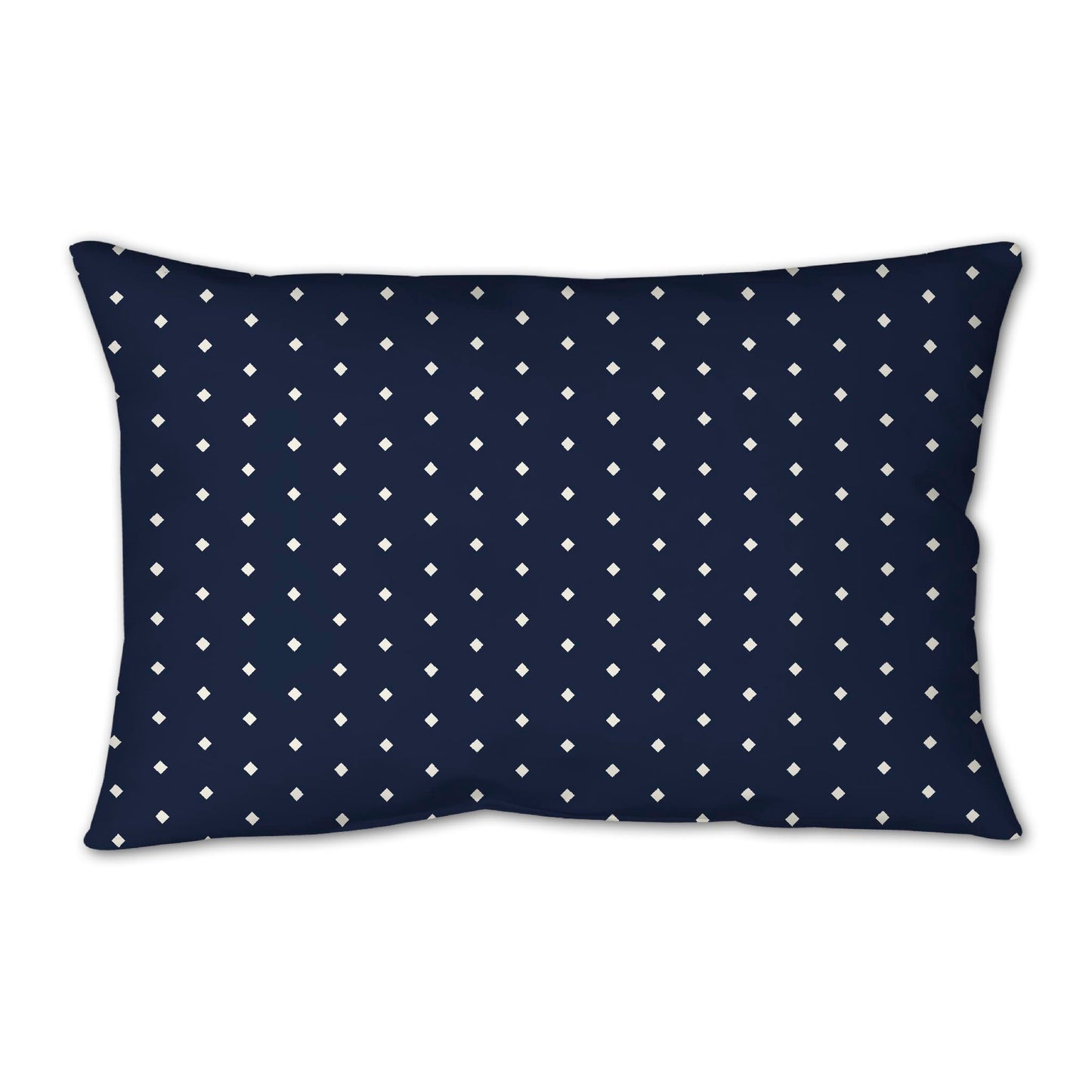 Navy Blue Spun Polyester Throw Pillow with Fine Pale Cream Diamonds on Front 25 x 18 inches / 63.5 x 66 cm