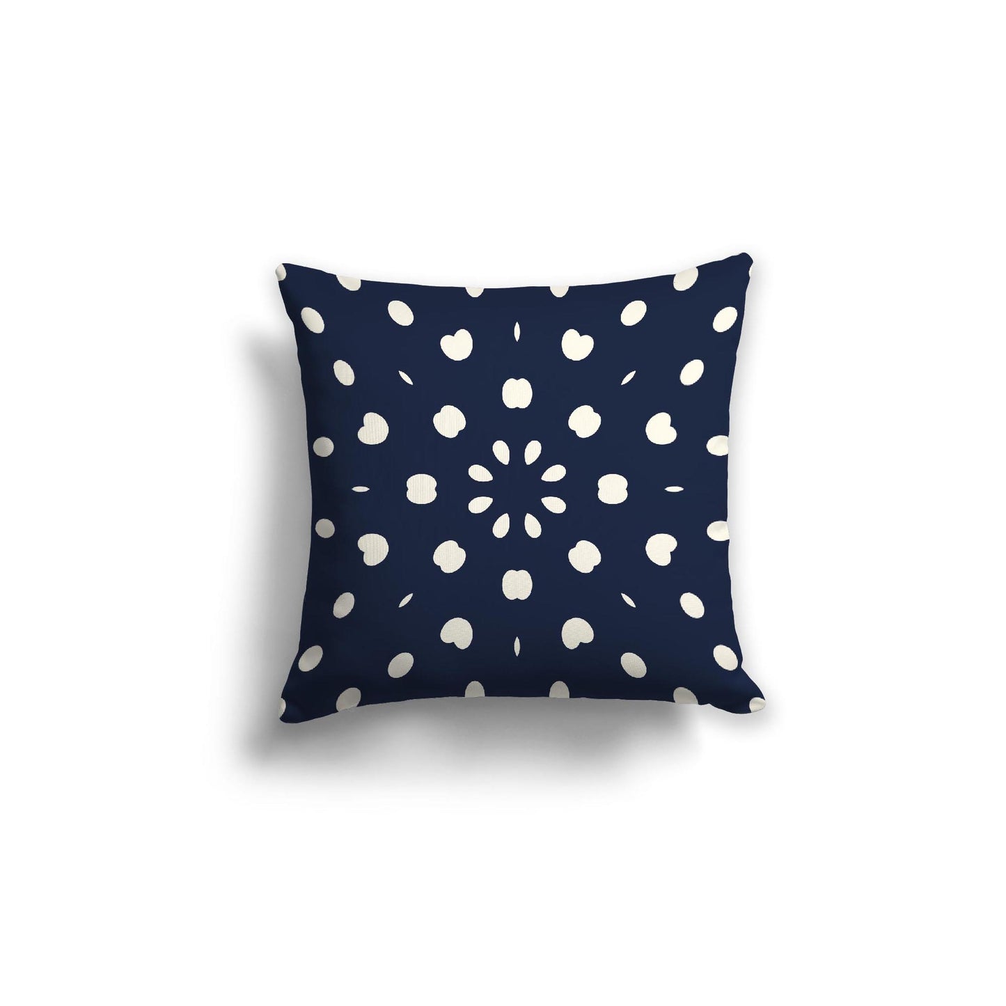 Navy Blue Spun Polyester Throw Pillow with Pale Cream Burst Pattern on Front 18 x 18 inches / 46 x 46 cm