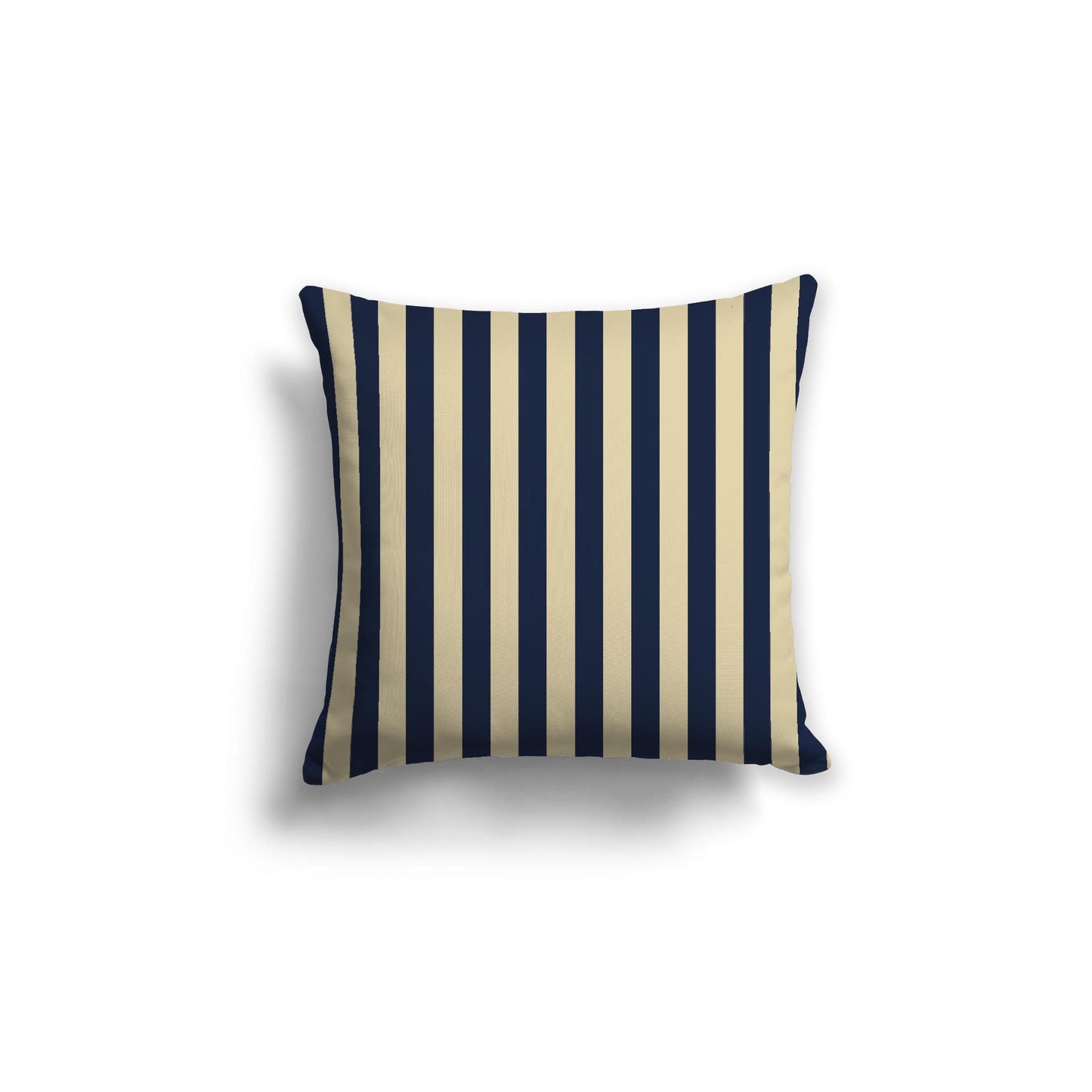 Desert Sand Spun Polyester Throw Pillow with Navy Blue Bars on Front 18 x 18 inches / 46 x 46 cm