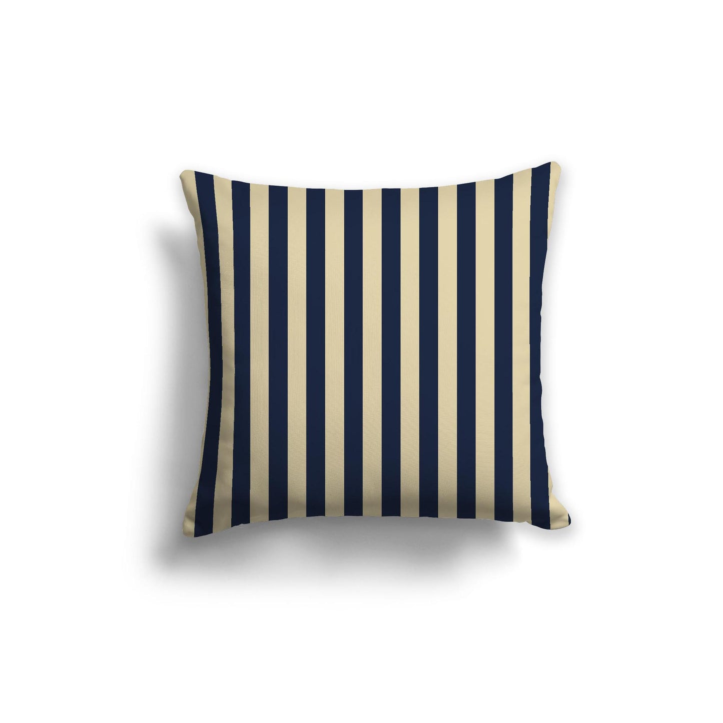 Desert Sand Spun Polyester Throw Pillow with Navy Blue Bars on Front 20 x 20 inches / 51 x 51 cm