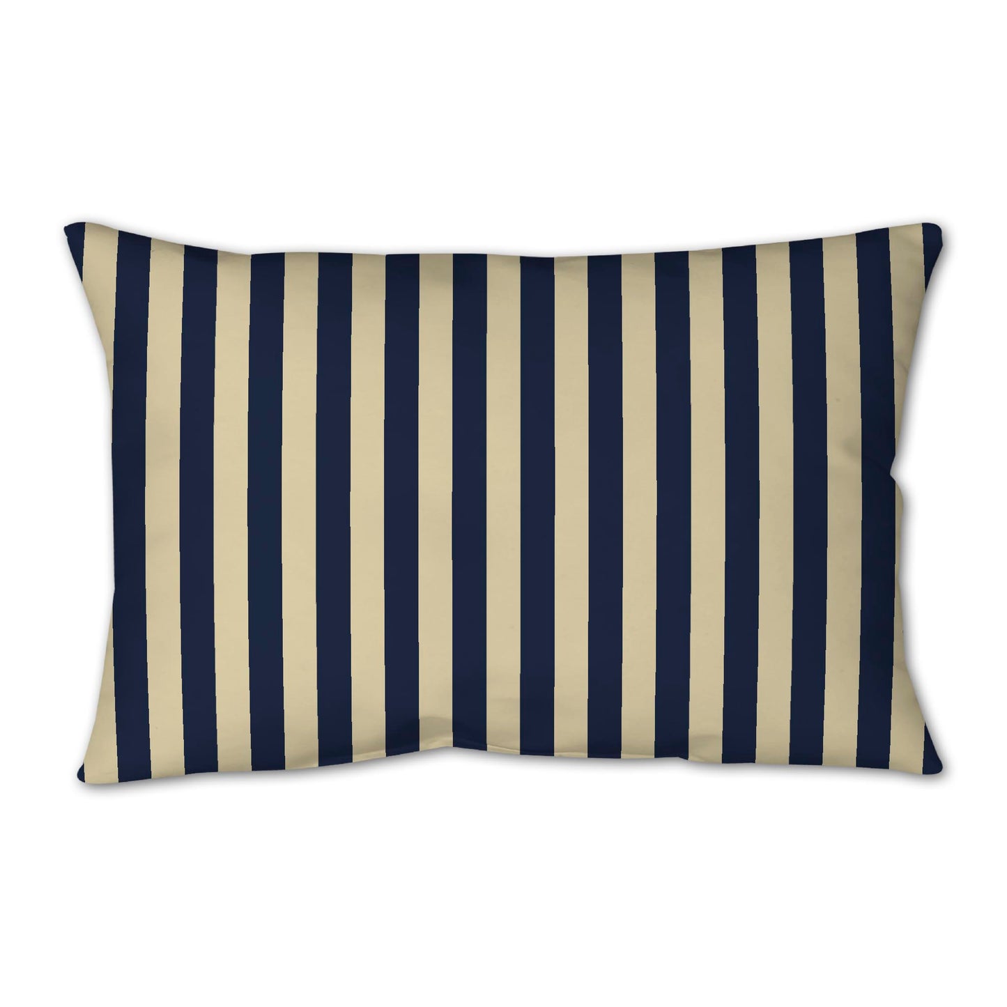 Desert Sand Spun Polyester Throw Pillow with Navy Blue Bars on Front 25 x 18 inches / 63.5 x 66 cm