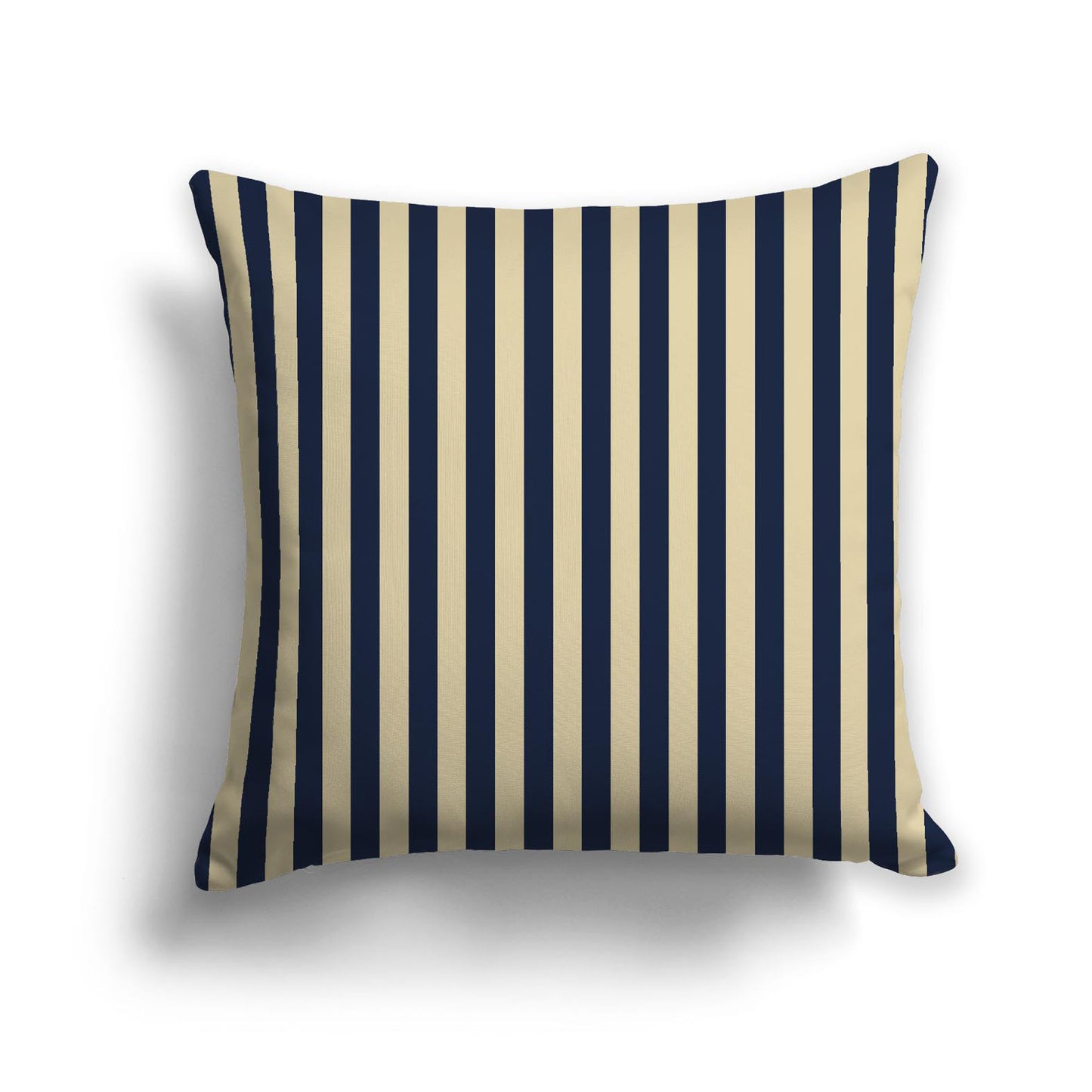 Desert Sand Spun Polyester Throw Pillow with Navy Blue Bars on Front 26 x 26 inches / 66 x 66 cm