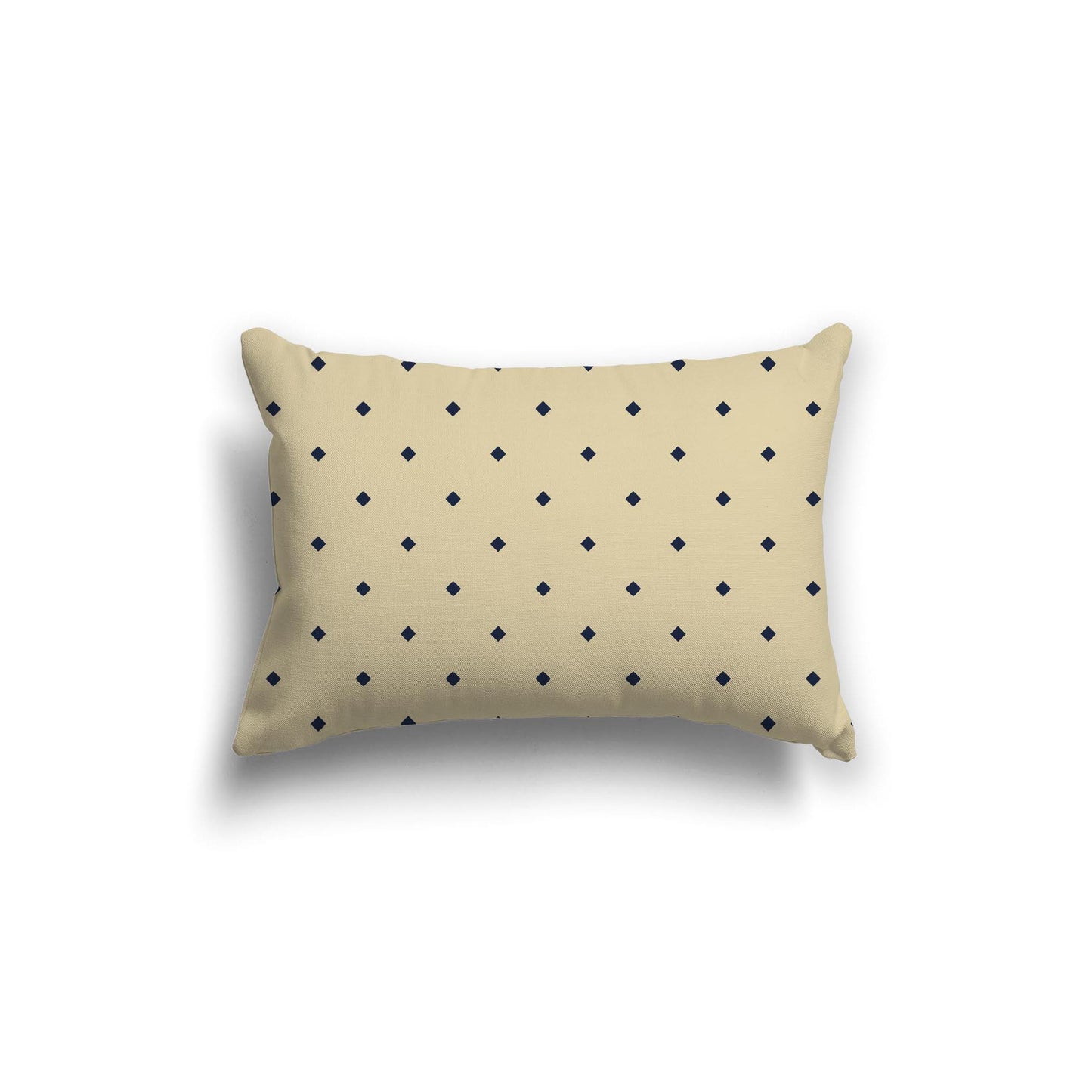 Desert Sand Spun Polyester Throw Pillow with Navy Blue Diamonds on Front 20 x 14 inches / 51 x 36 cm