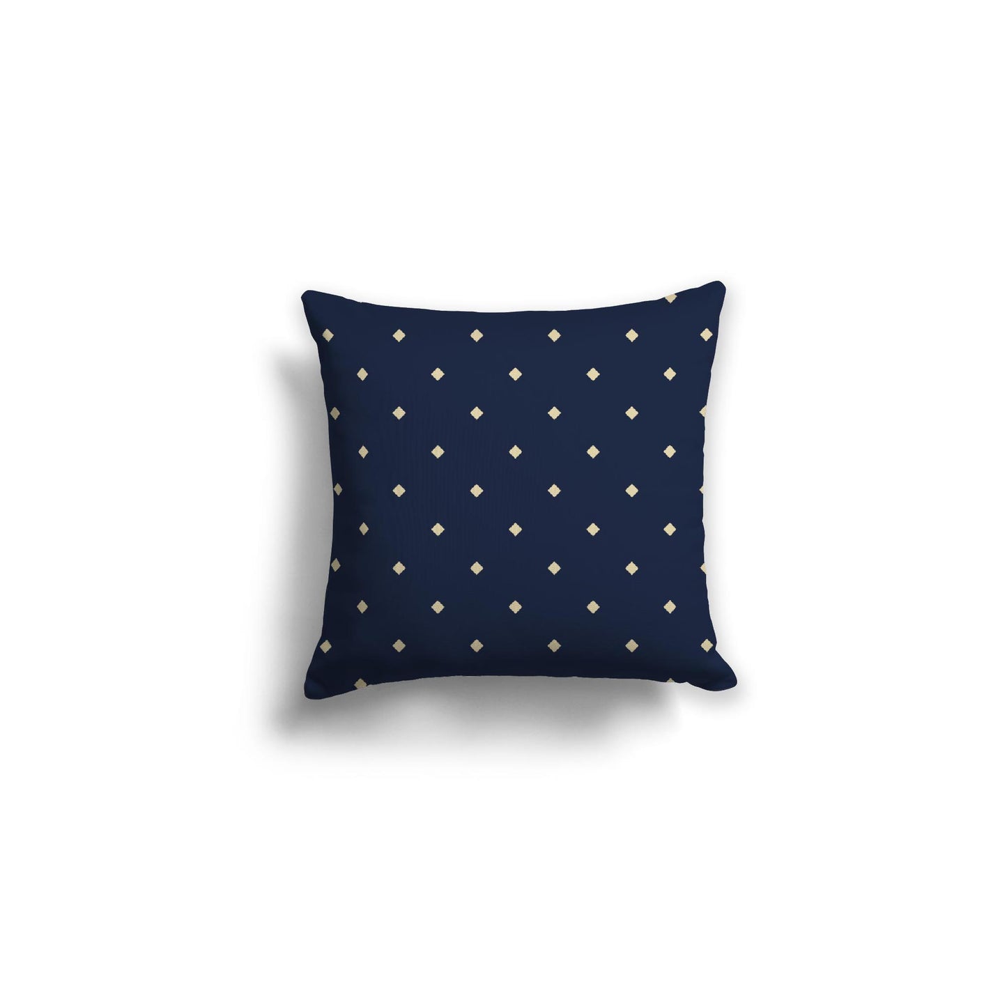 Navy Blue Spun Polyester Throw Pillow with Desert Sand Diamonds on Front 16 x 16 inches / 41 x 41 cm