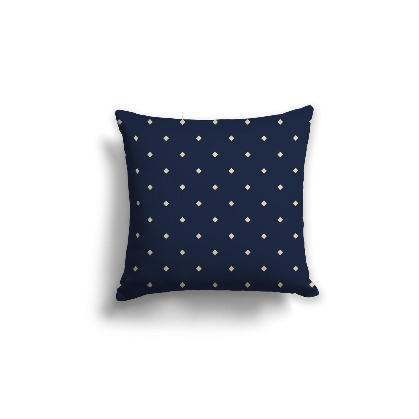 Navy Blue Spun Polyester Throw Pillow with Desert Sand Diamonds on Front 18 x 18 inches / 46 x 46 cm