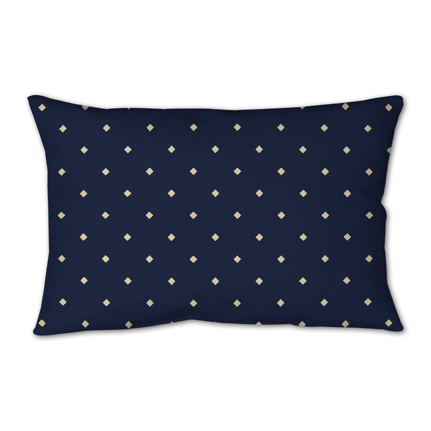 Navy Blue Spun Polyester Throw Pillow with Desert Sand Diamonds on Front 25 x 18 inches / 63.5 x 66 cm