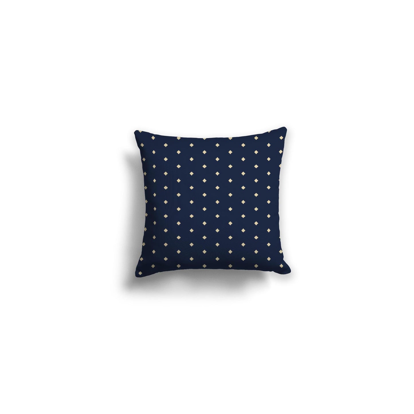 Navy Blue Spun Polyester Throw Pillow with Fine Desert Sand Diamonds on Front 14 x 14 inches / 36 x 36 cm