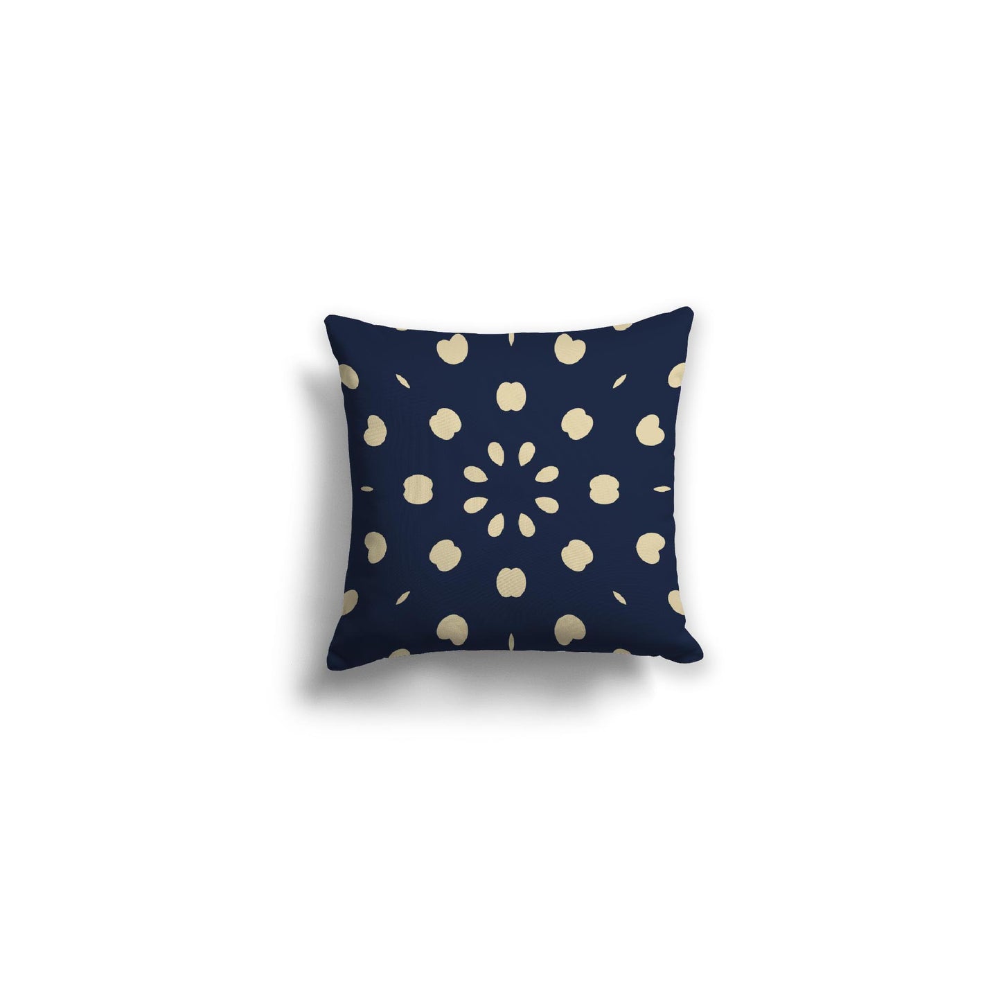 Navy Blue Spun Polyester Throw Pillow with Desert Sand Burst Pattern on Front 14 x 14 inches / 36 x 36 cm