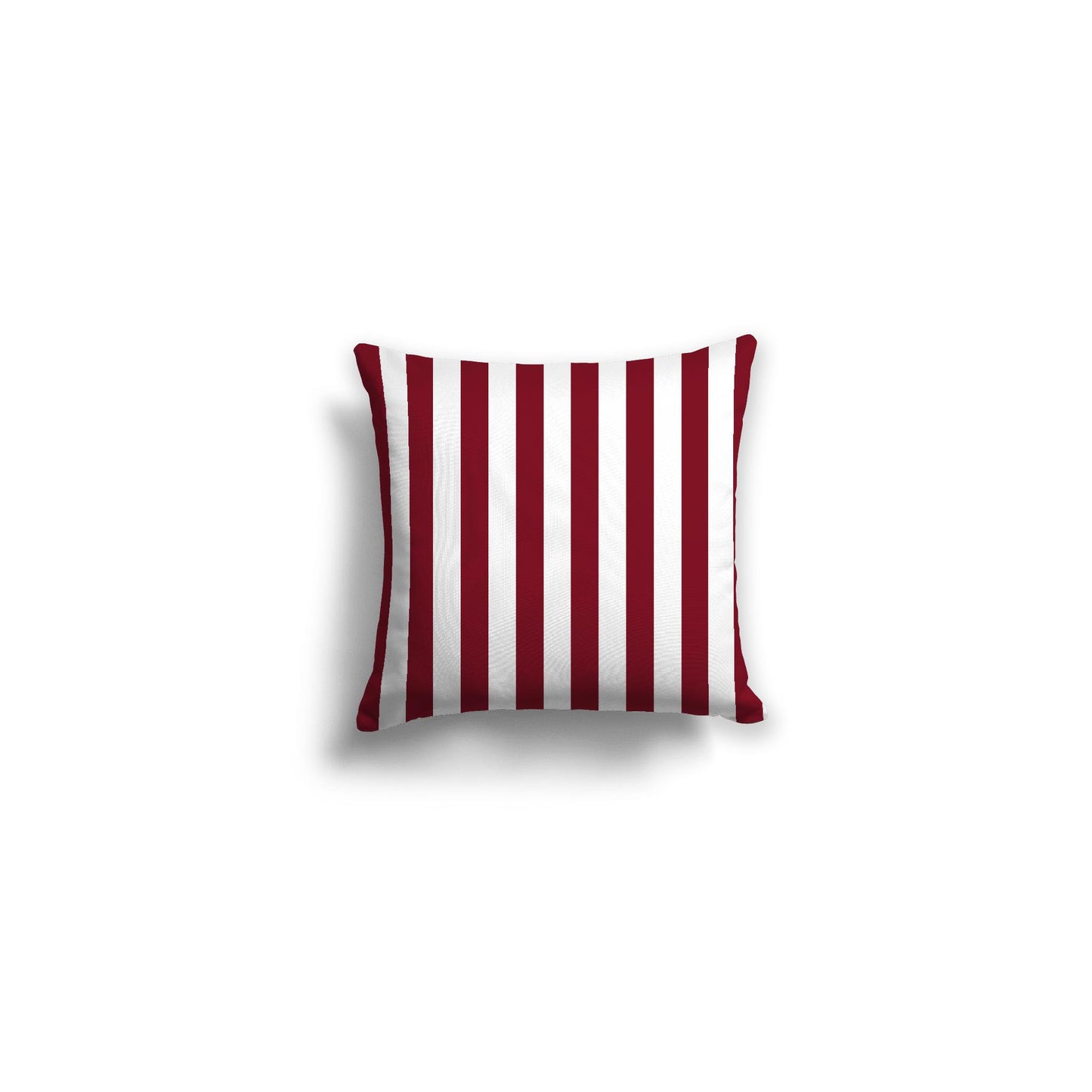 White Spun Polyester Throw Pillow with Burgundy Red Bars on Front 14 x 14 inches / 36 x 36 cm