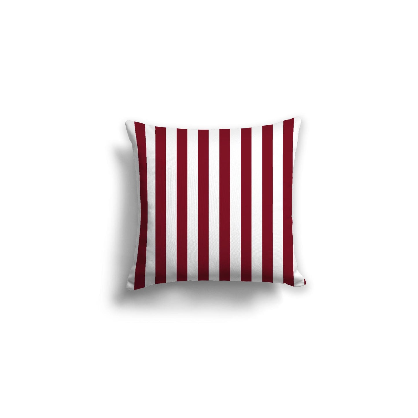 White Spun Polyester Throw Pillow with Burgundy Red Bars on Front 16 x 16 inches / 41 x 41 cm