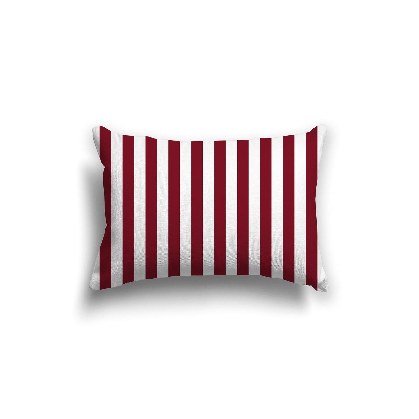 White Spun Polyester Throw Pillow with Burgundy Red Bars on Front 20 x 14 inches / 51 x 36 cm
