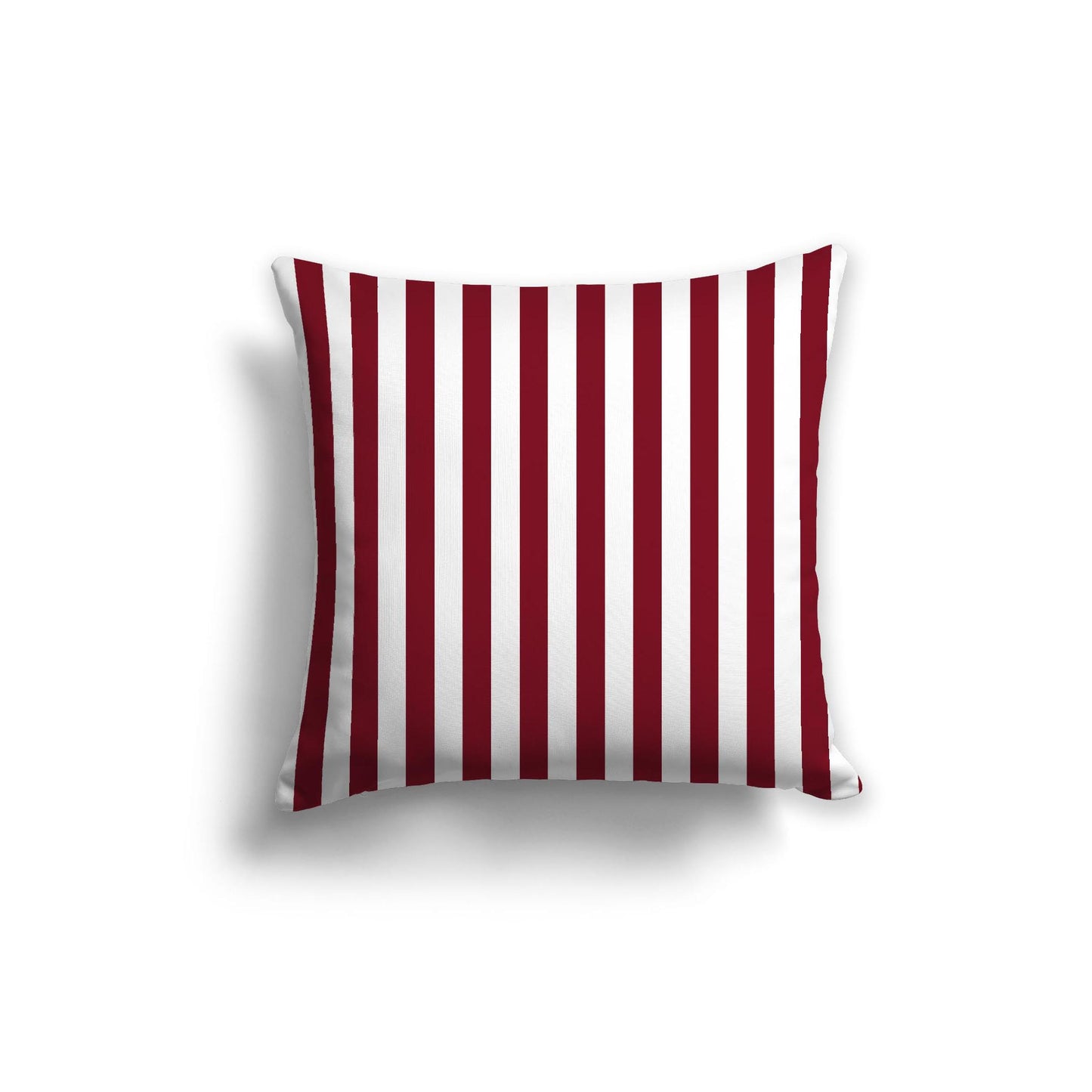 White Spun Polyester Throw Pillow with Burgundy Red Bars on Front 20 x 20 inches / 51 x 51 cm