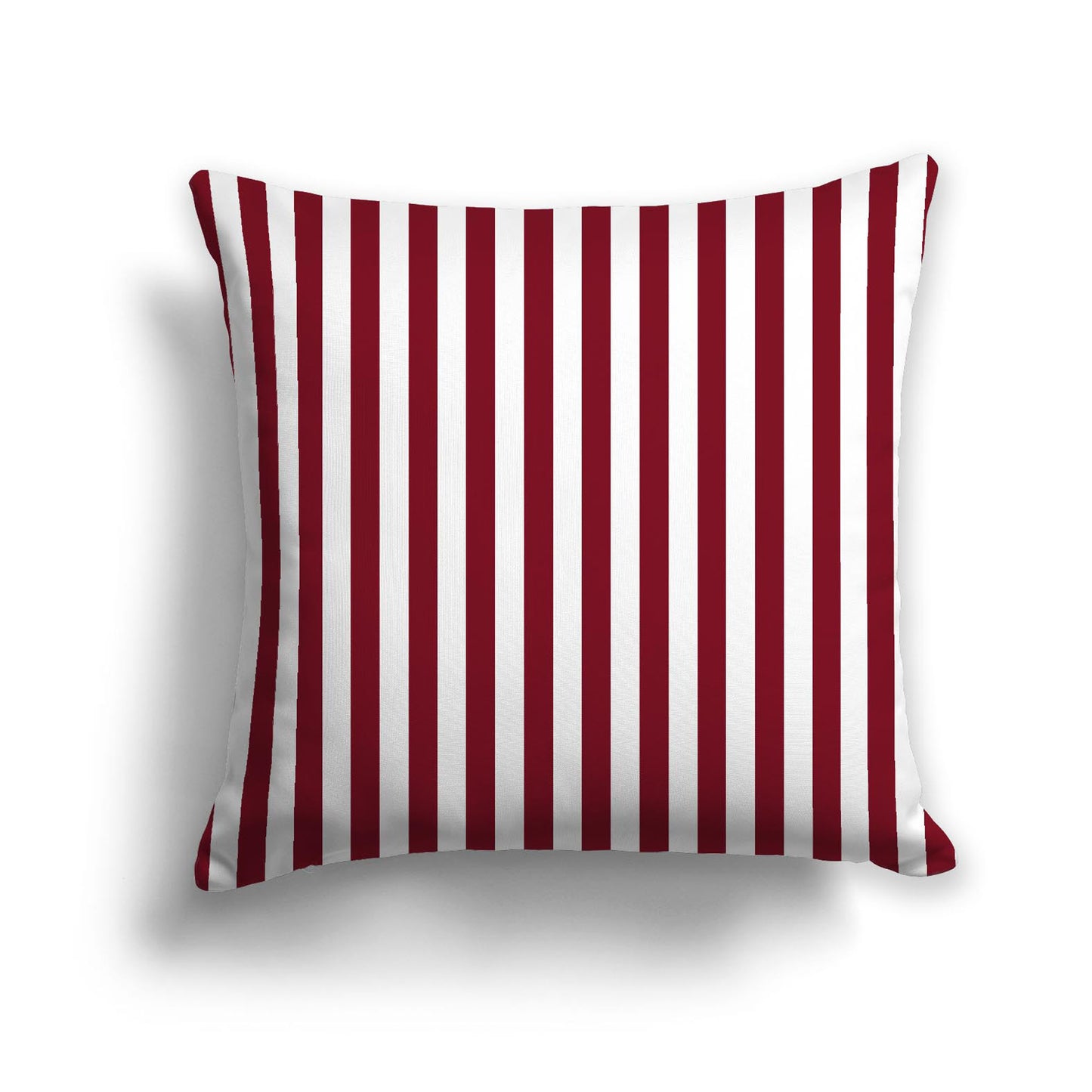 White Spun Polyester Throw Pillow with Burgundy Red Bars on Front 26 x 26 inches / 66 x 66 cm