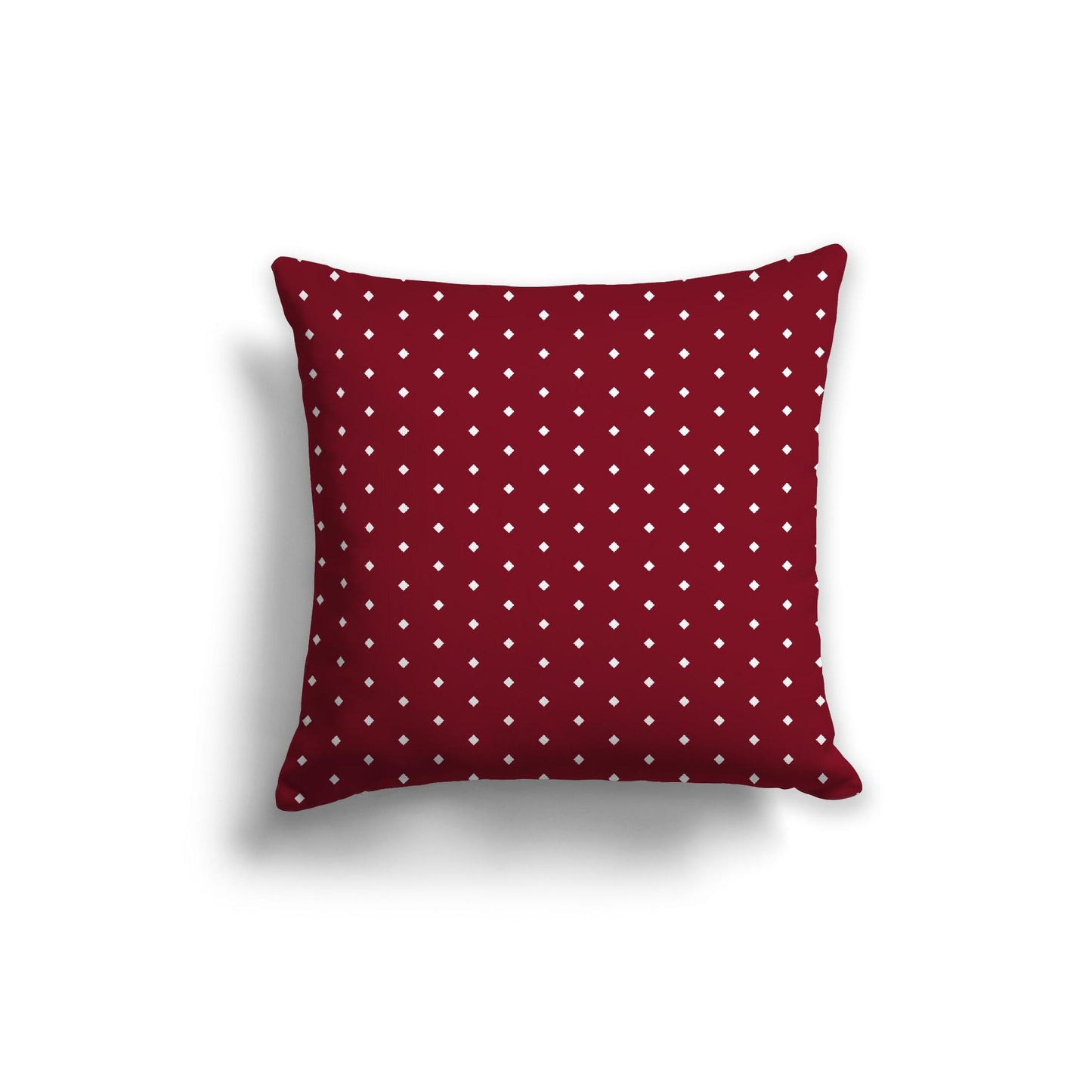 Burgundy Red Spun Polyester Throw Pillow with Fine White Diamonds on Front 20 x 20 inches / 51 x 51 cm