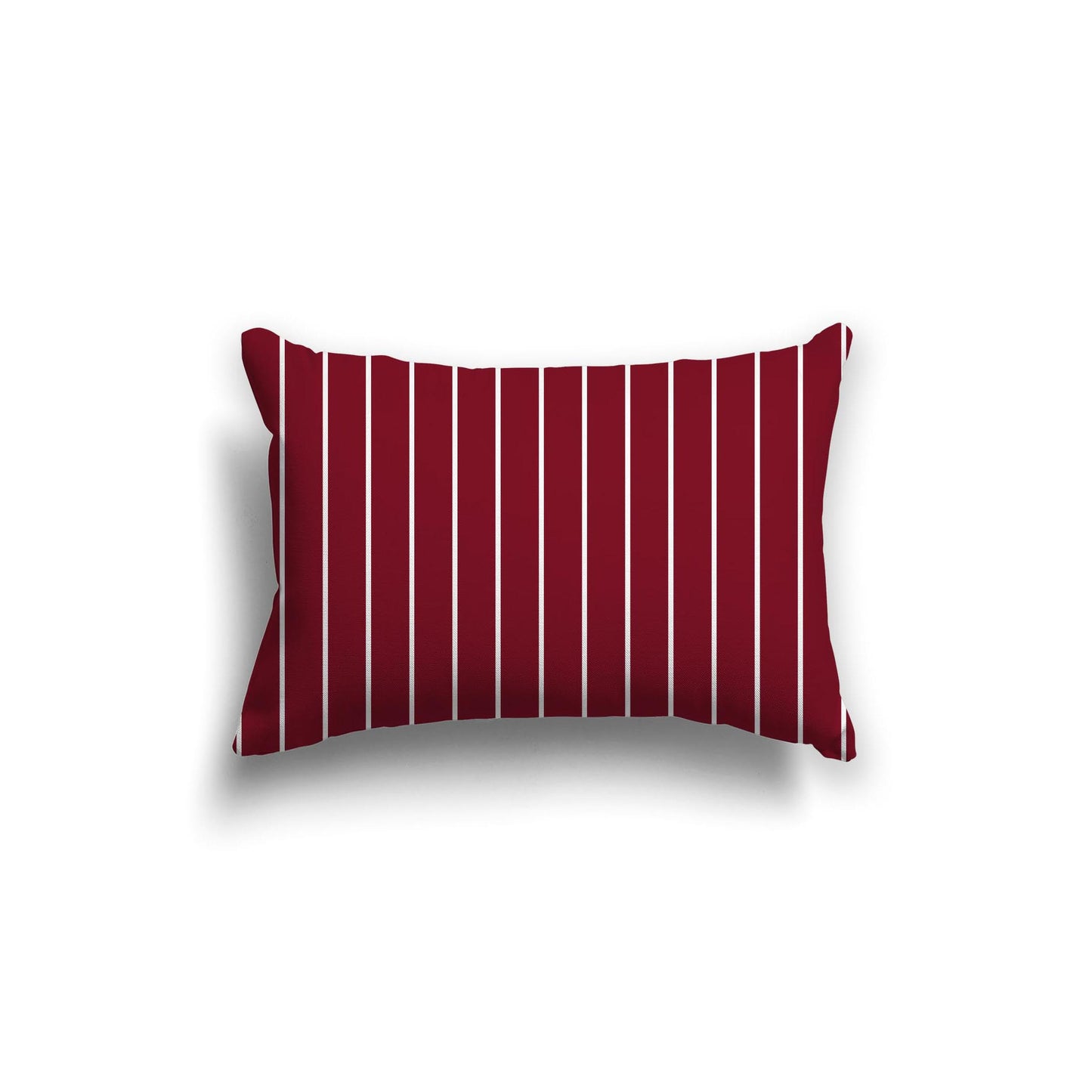 Burgundy Red Spun Polyester Throw Pillow with Fine White Stripes on Front 20 x 14 inches / 51 x 36 cm