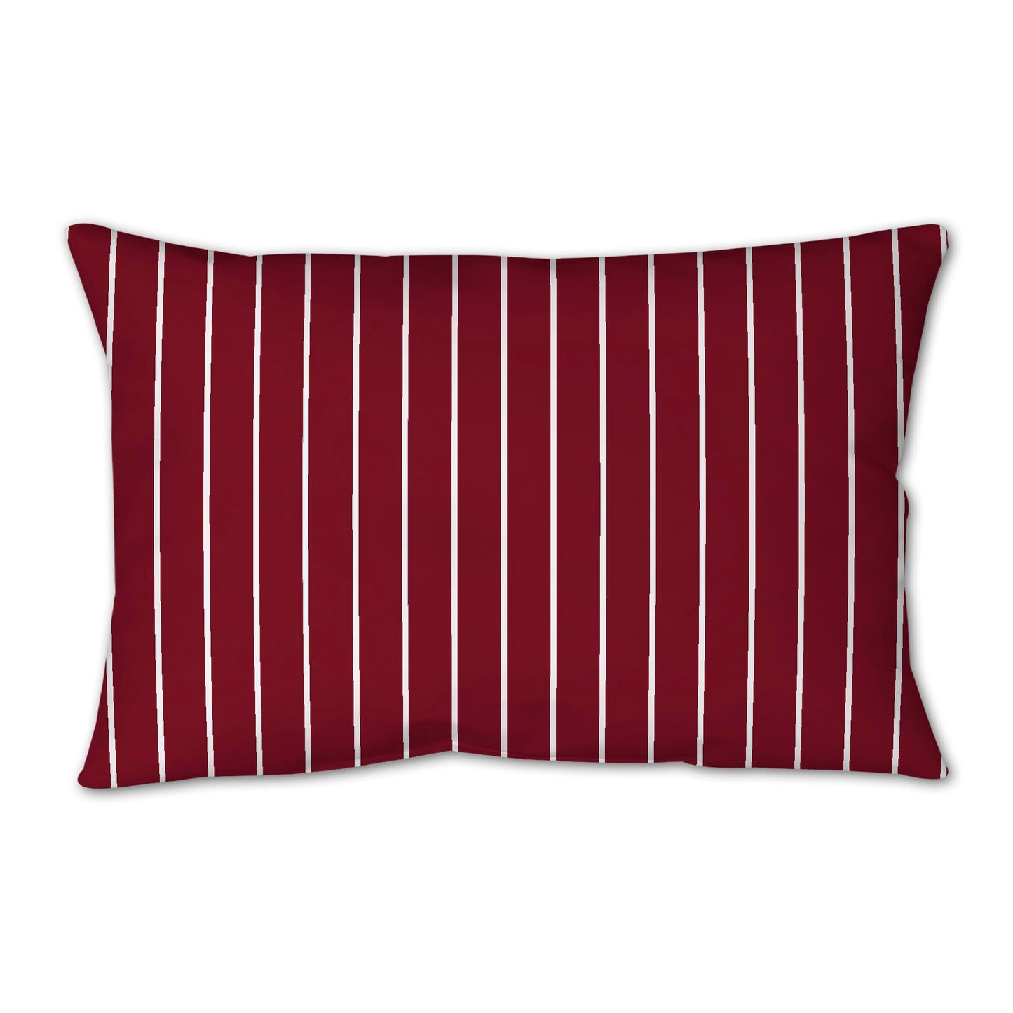 Burgundy Red Spun Polyester Throw Pillow with Fine White Stripes on Front 25 x 18 inches / 63.5 x 66 cm