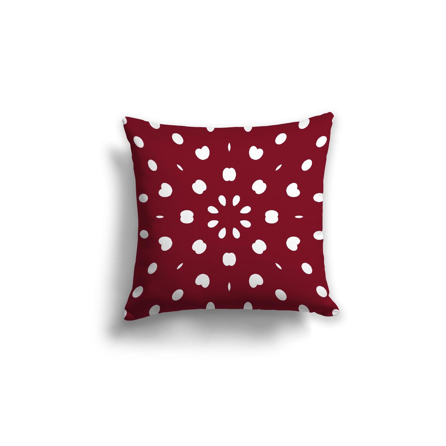 Burgundy Red Spun Polyester Throw Pillow with White Burst Pattern on Front 18 x 18 inches / 46 x 46 cm