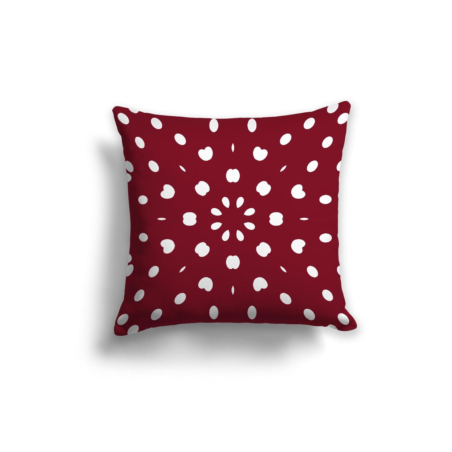 Burgundy Red Spun Polyester Throw Pillow with White Burst Pattern on Front 20 x 20 inches / 51 x 51 cm