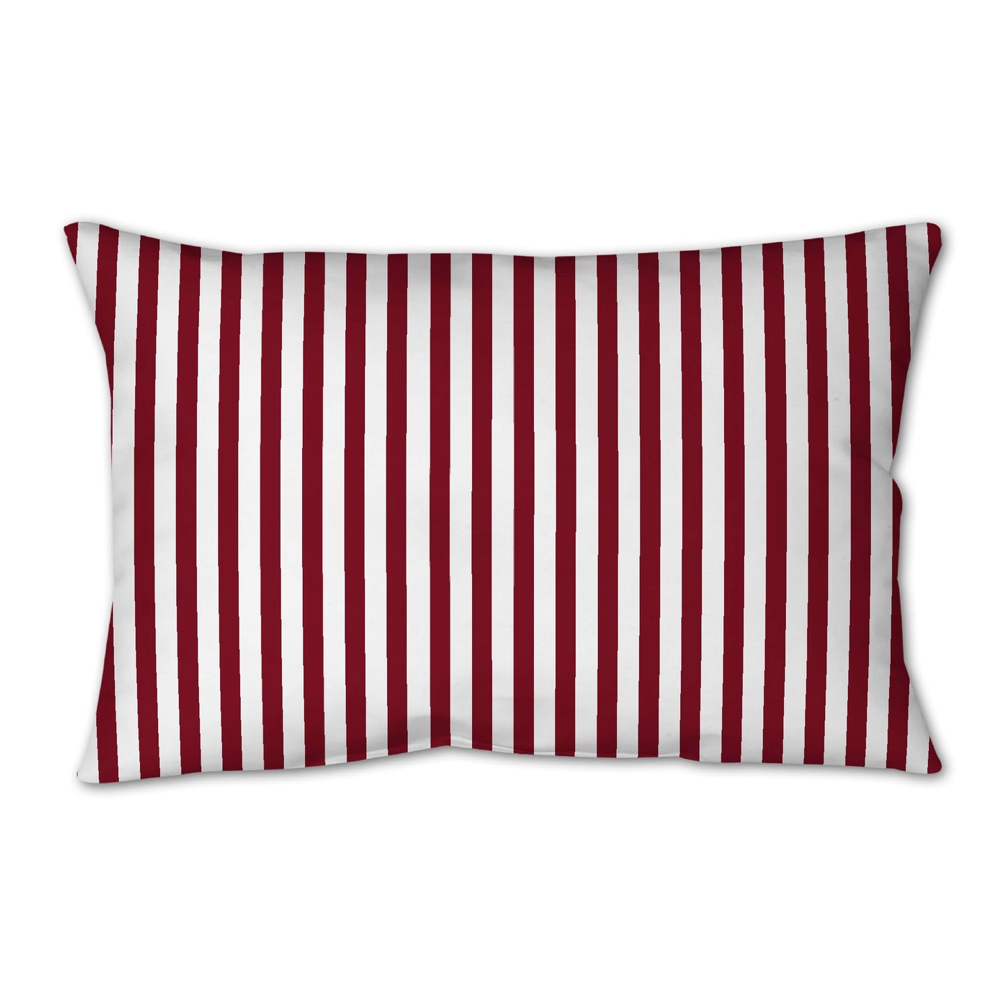 White Spun Polyester Throw Pillow with Thin Burgundy Red Bars on Front 25 x 18 inches / 63.5 x 66 cm