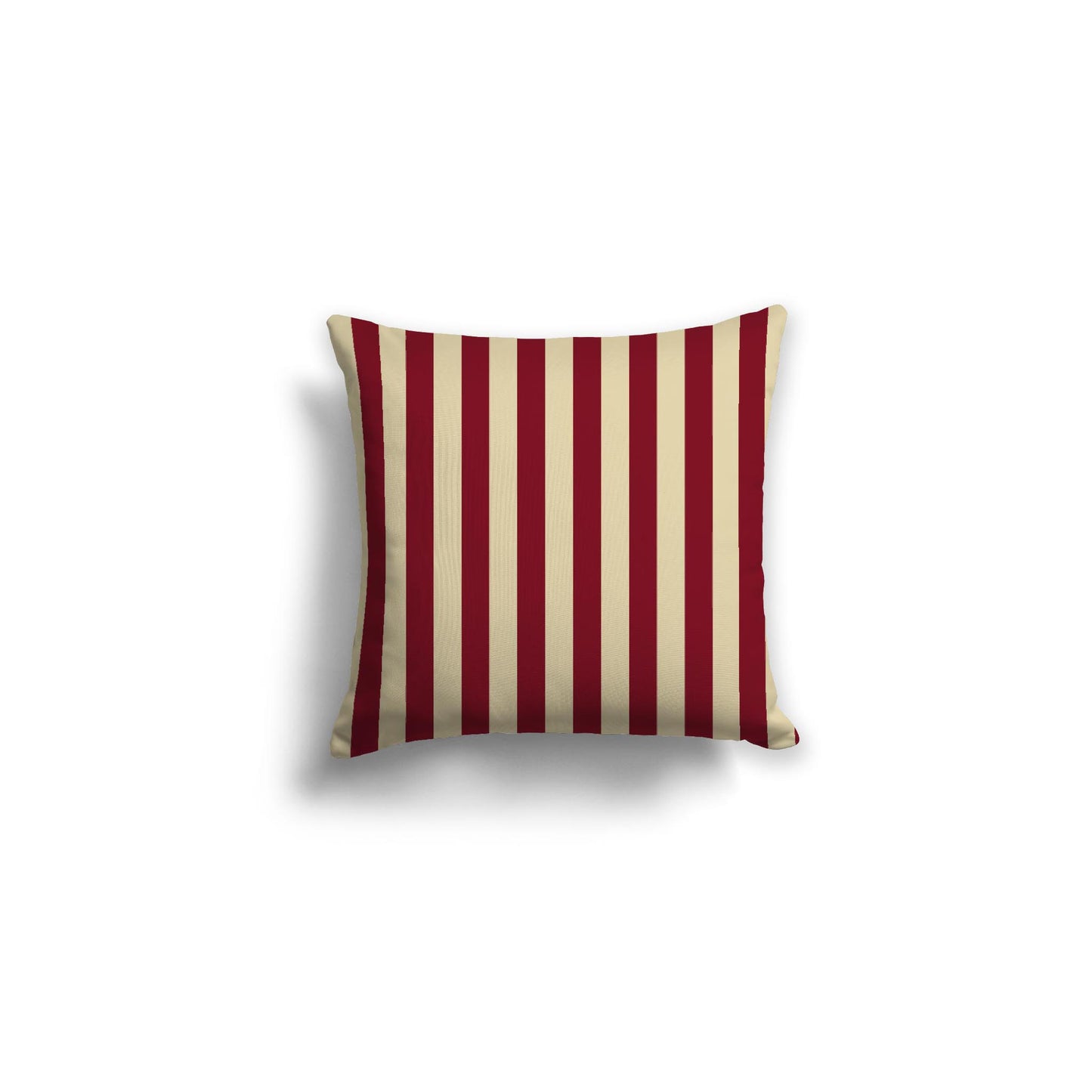 Desert Sand Spun Polyester Throw Pillow with Burgundy Red Bars on Front 16 x 16 inches / 41 x 41 cm