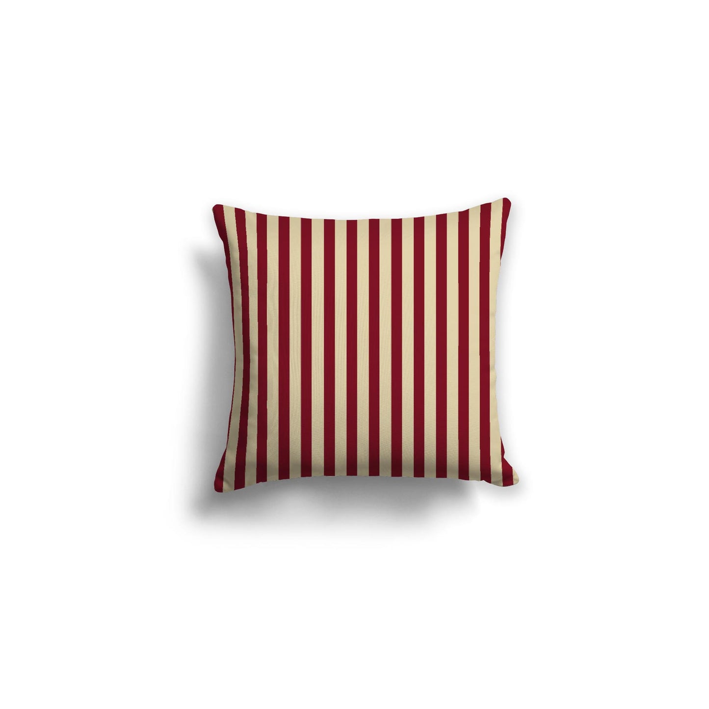 Desert Sand Spun Polyester Throw Pillow with Thin Burgundy Red Bars on Front 16 x 16 inches / 41 x 41 cm