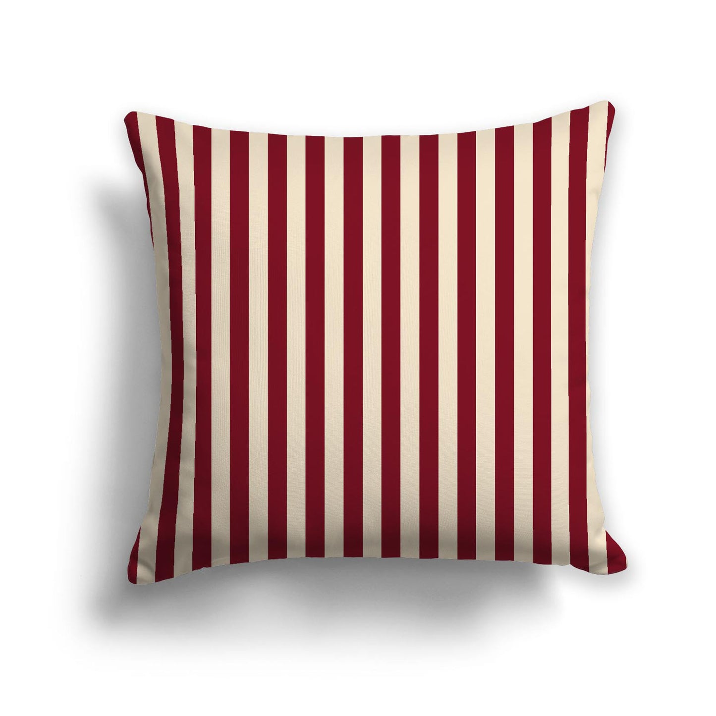 Beige Spun Polyester Throw Pillow with Burgundy Red Bars on Front | 26 x 26 inches