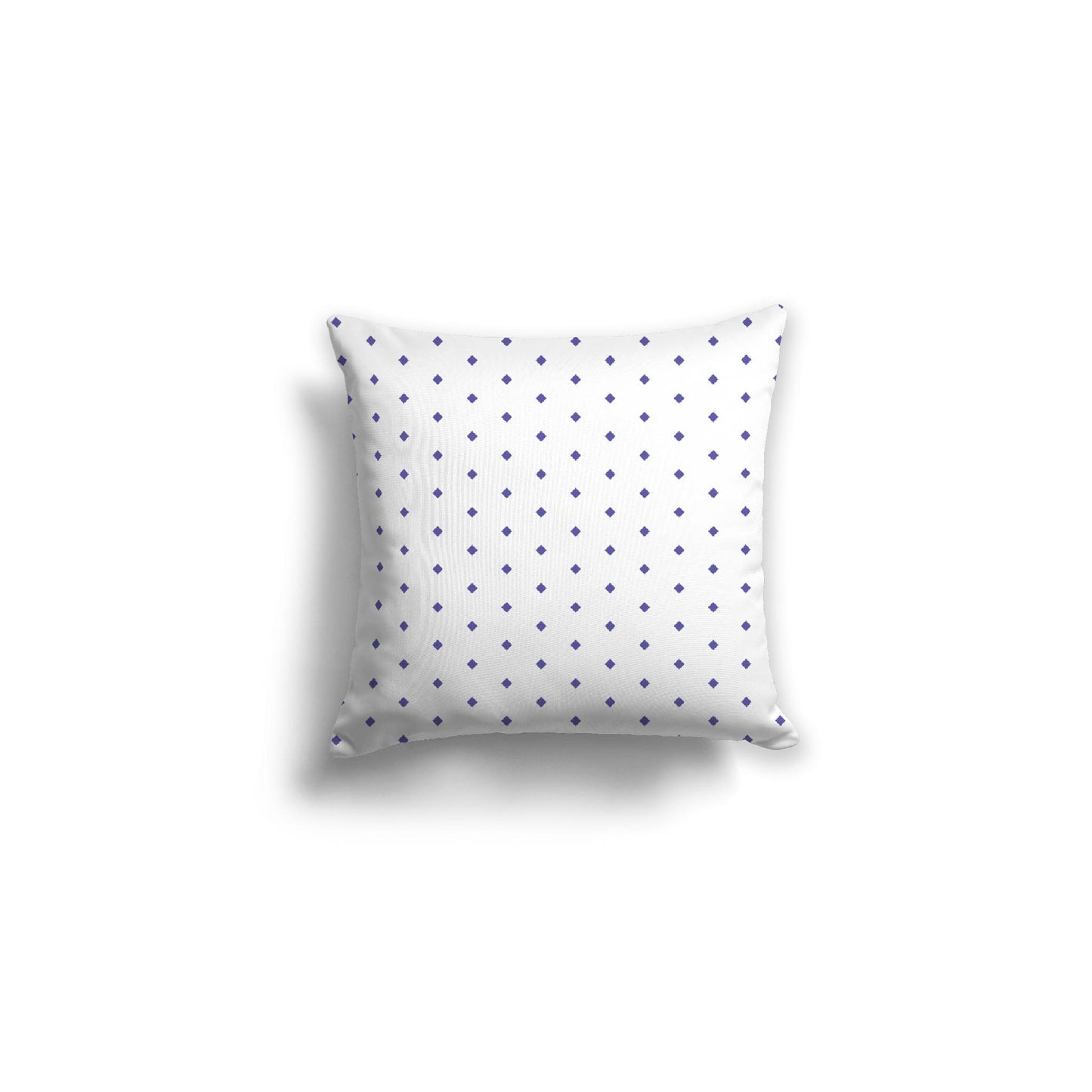 White Spun Polyester Throw Pillow with Fine Purple Diamonds on Front 16 x 16 inches / 41 x 41 cm